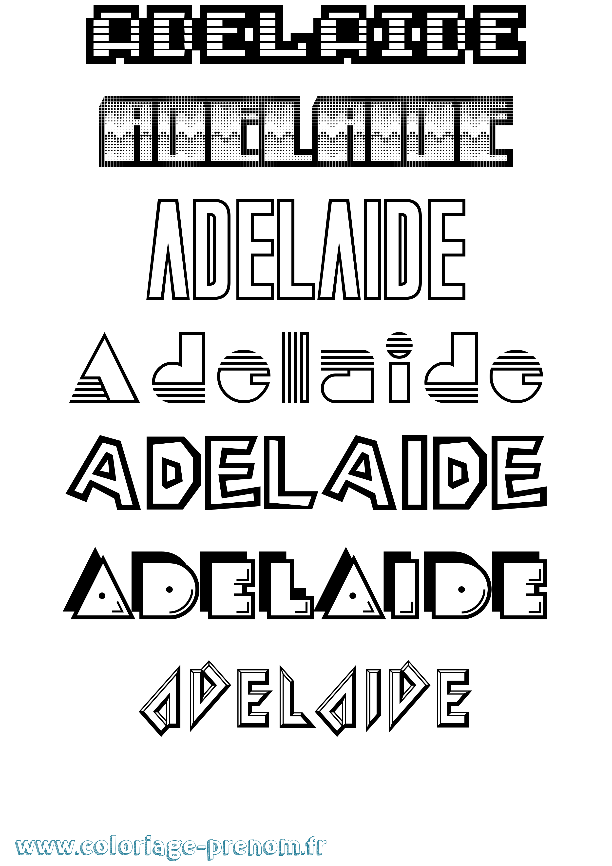 Coloriage Adelaide Jeux Vidéos Coloriage prénom Adelaide Jeux Vidéos