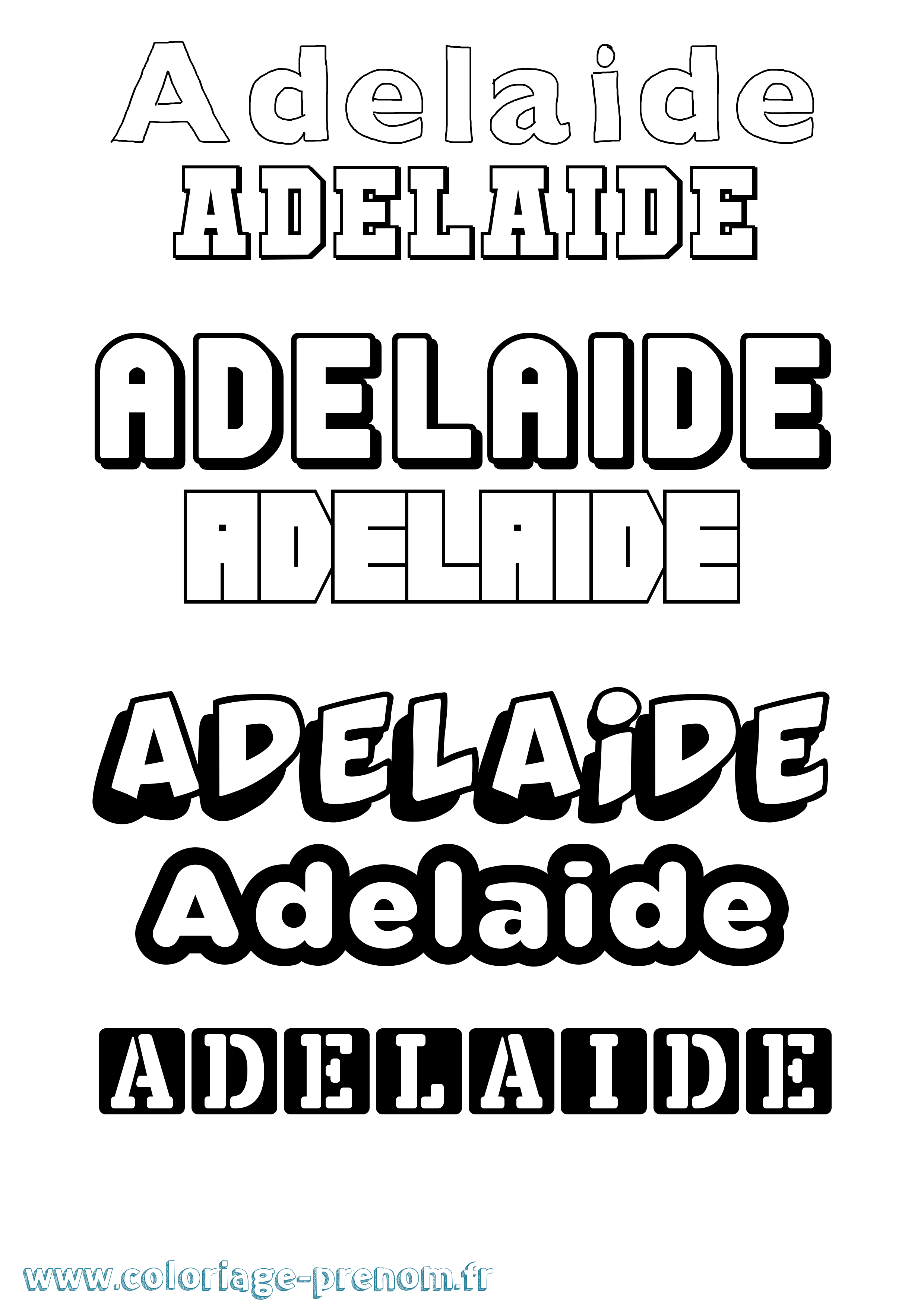 Coloriage Adelaide Simple Coloriage prénom Adelaide Simple