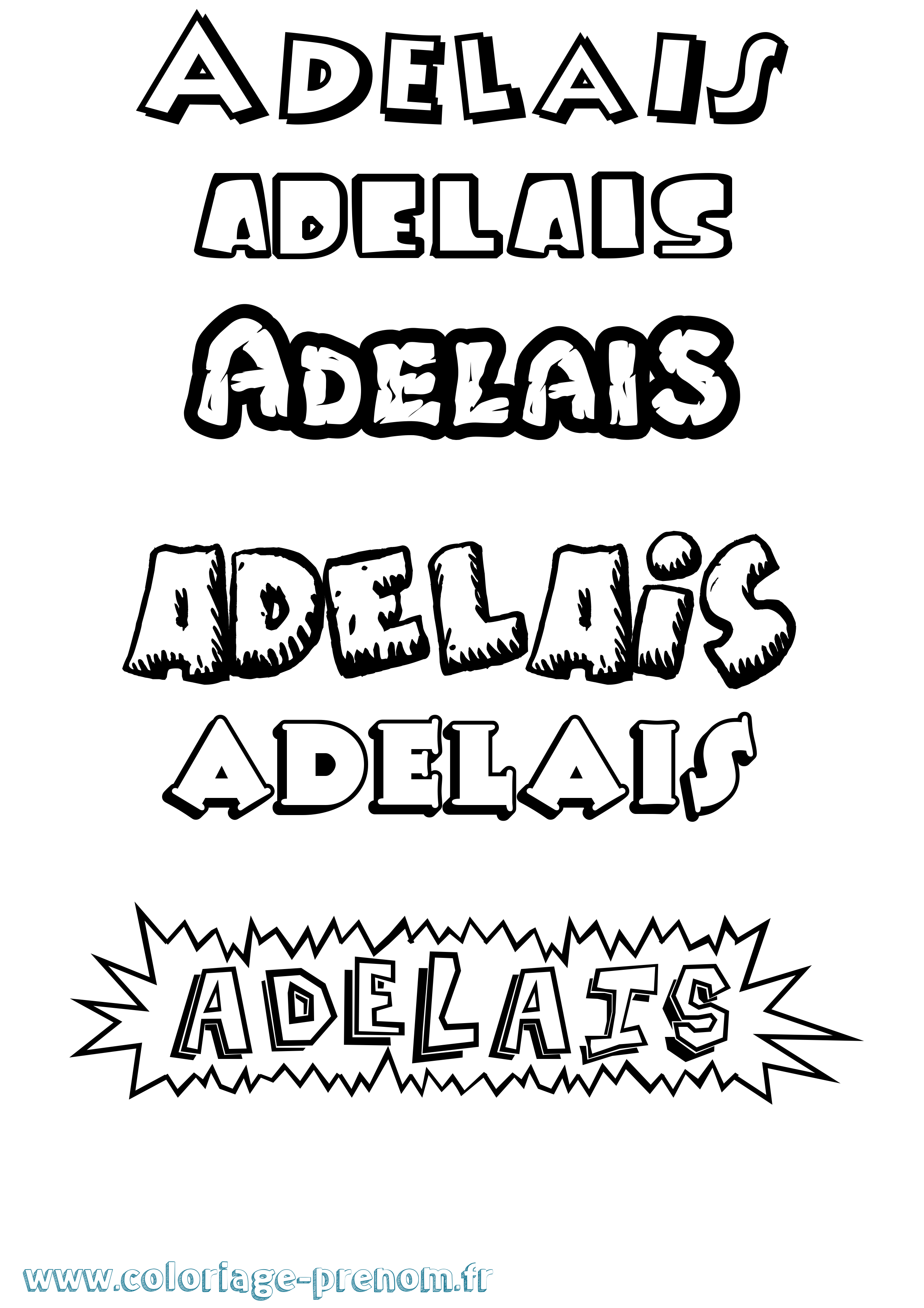 Coloriage prénom Adelais Dessin Animé