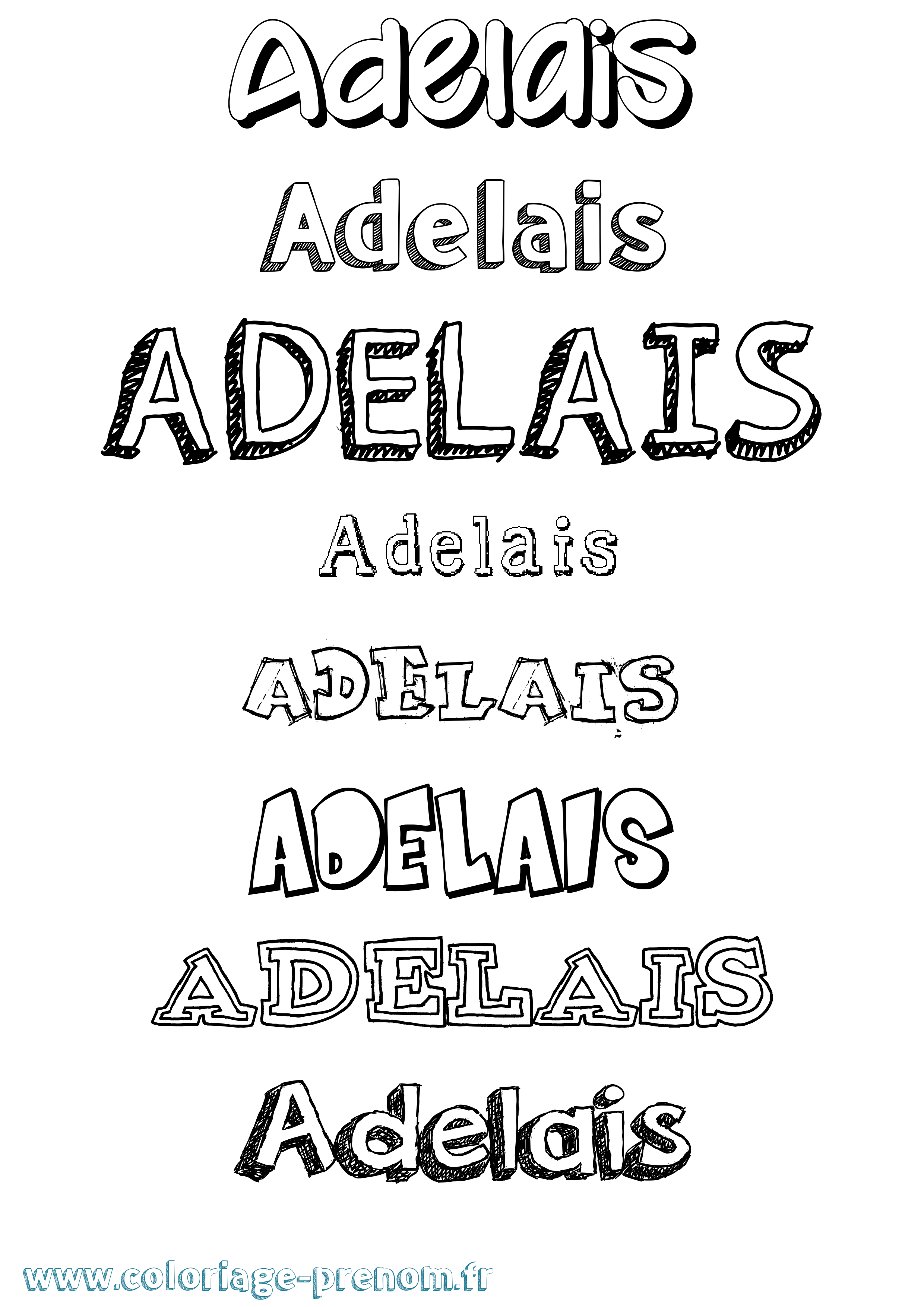 Coloriage prénom Adelais Dessiné