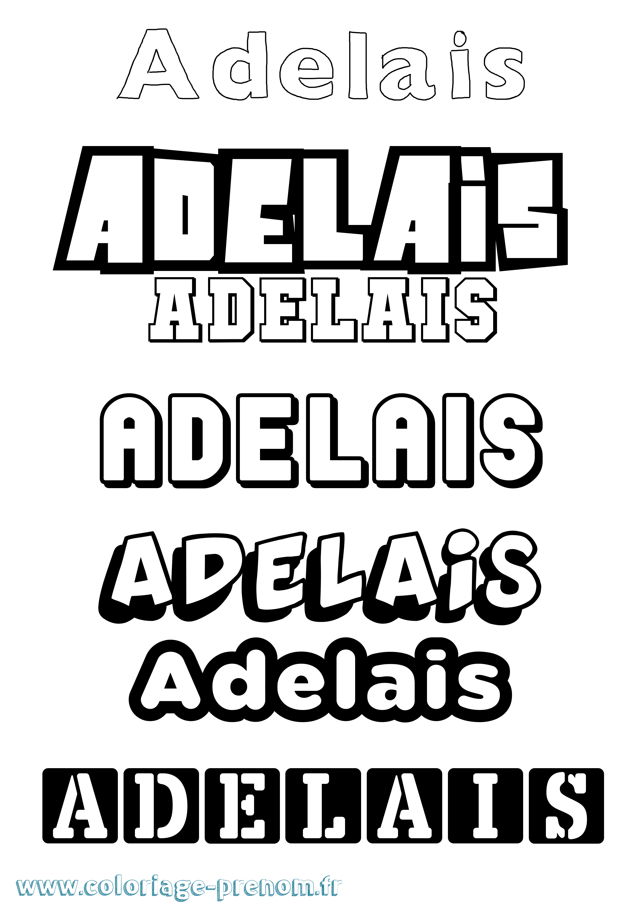 Coloriage prénom Adelais Simple