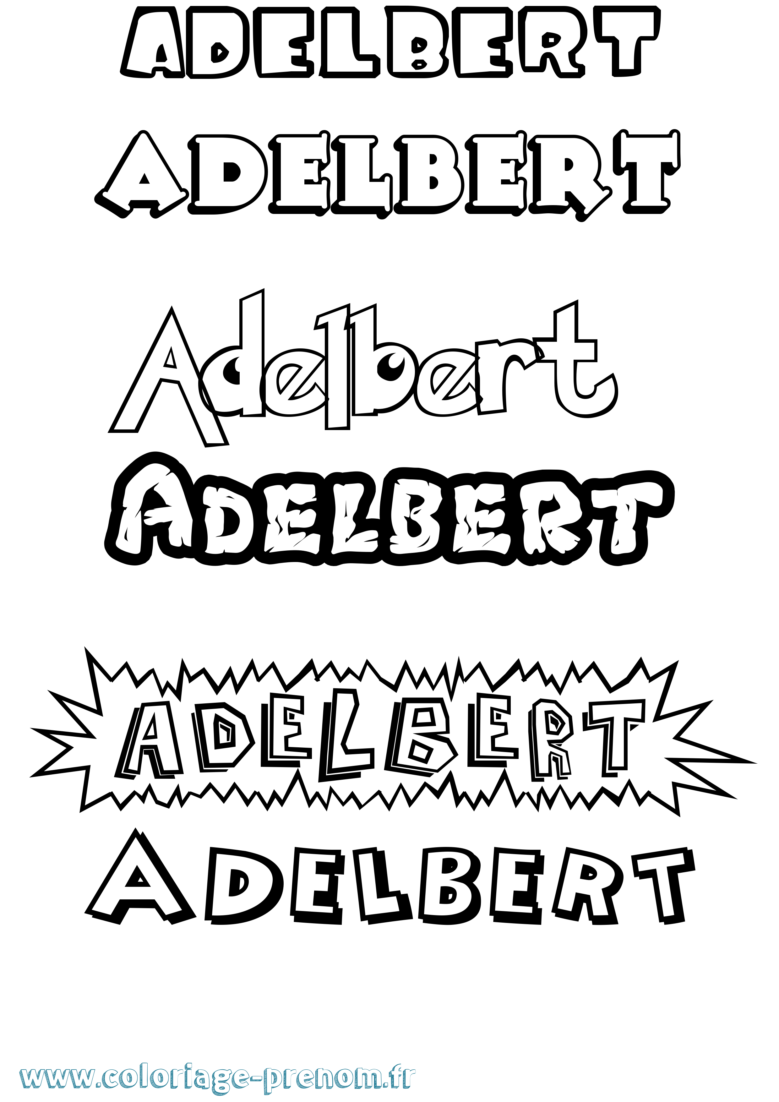 Coloriage prénom Adelbert Dessin Animé
