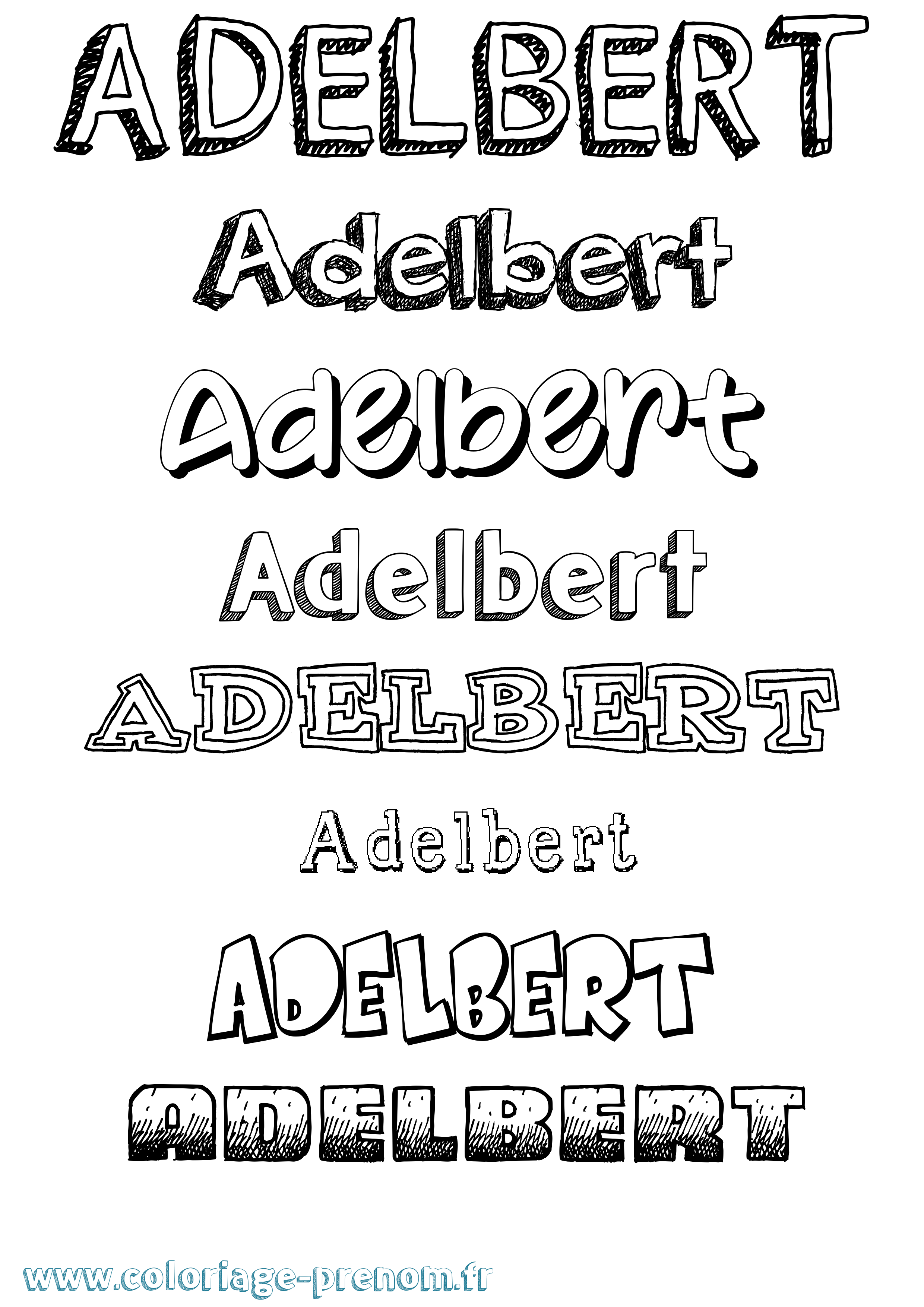 Coloriage prénom Adelbert Dessiné