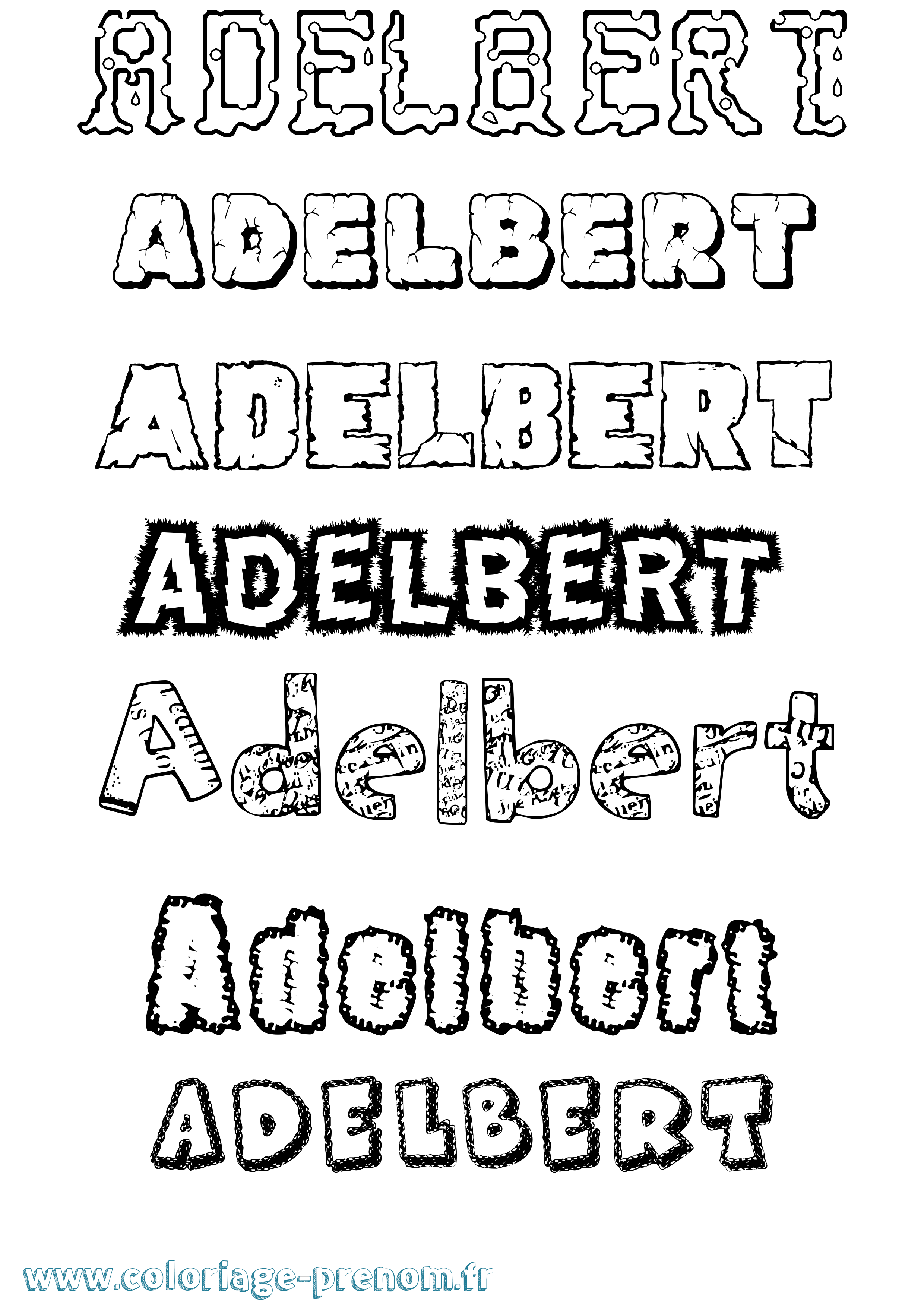 Coloriage prénom Adelbert Destructuré