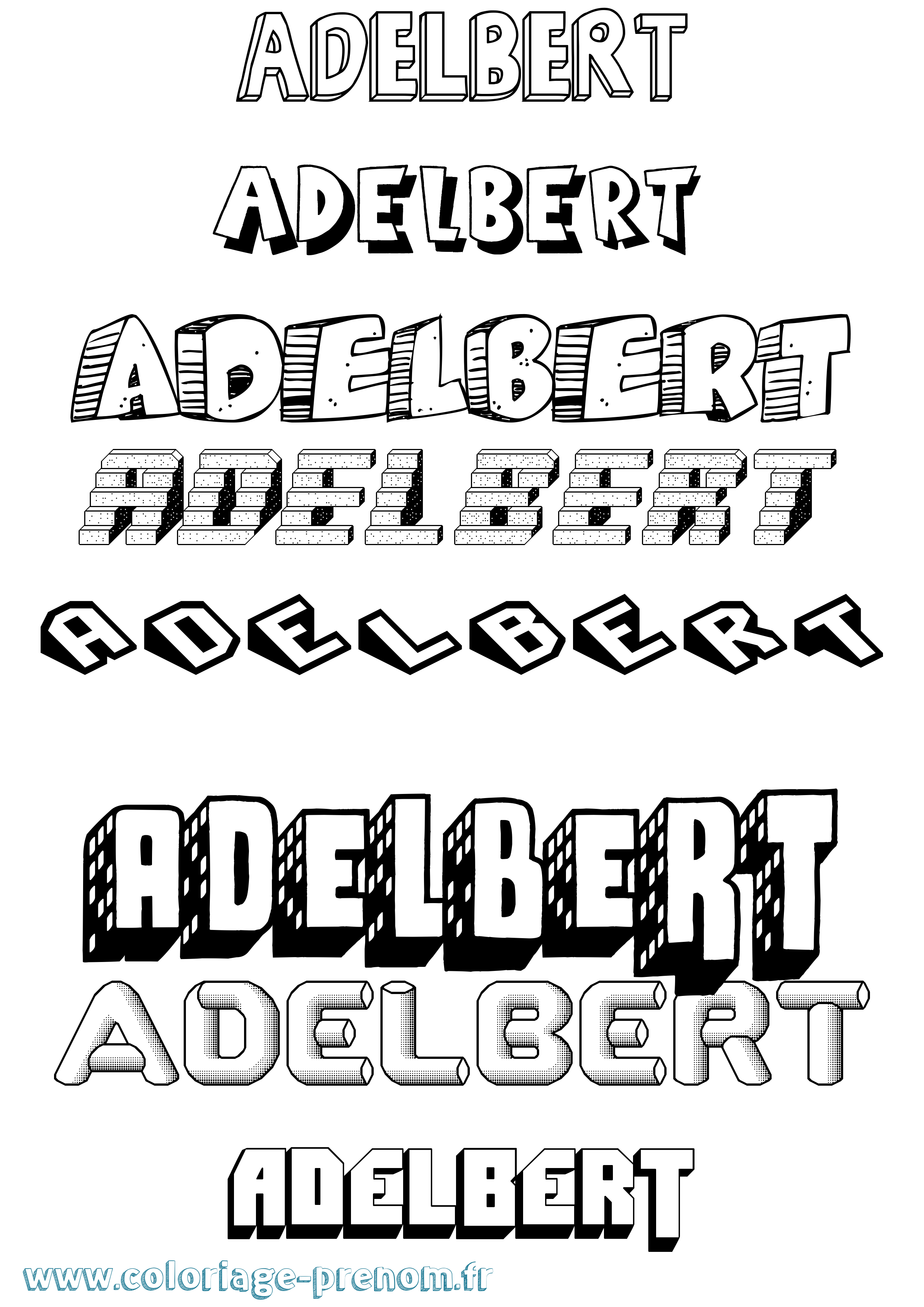 Coloriage prénom Adelbert Effet 3D