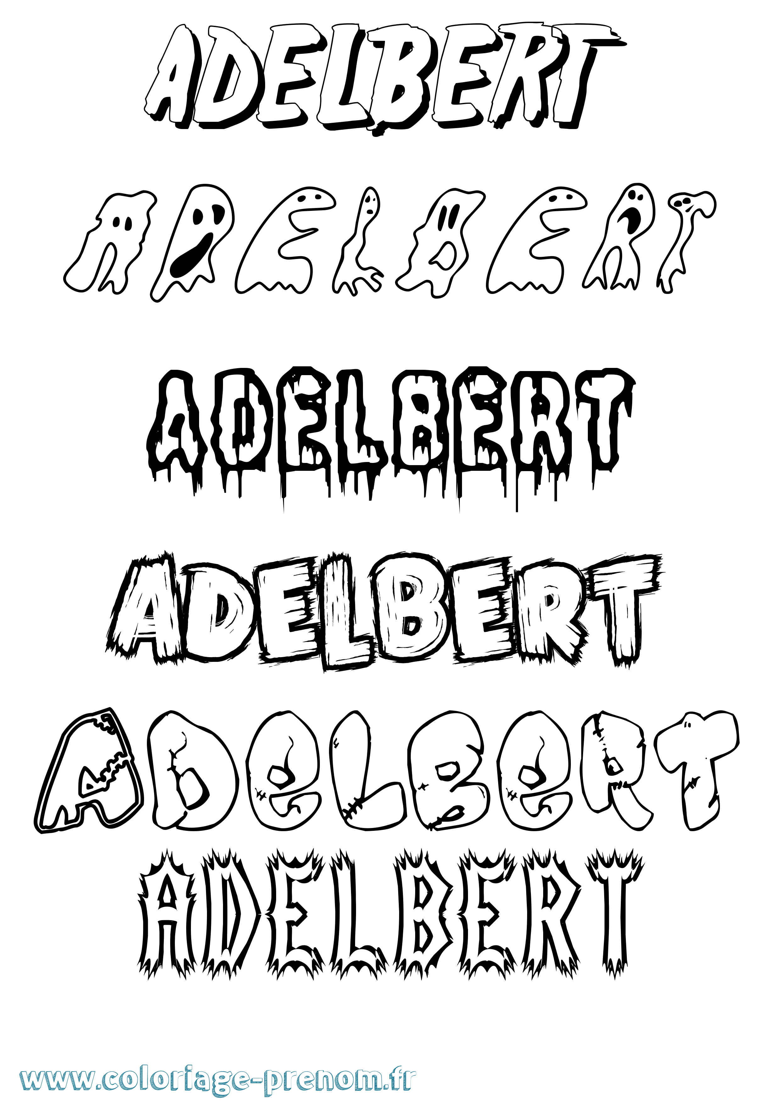 Coloriage prénom Adelbert Frisson