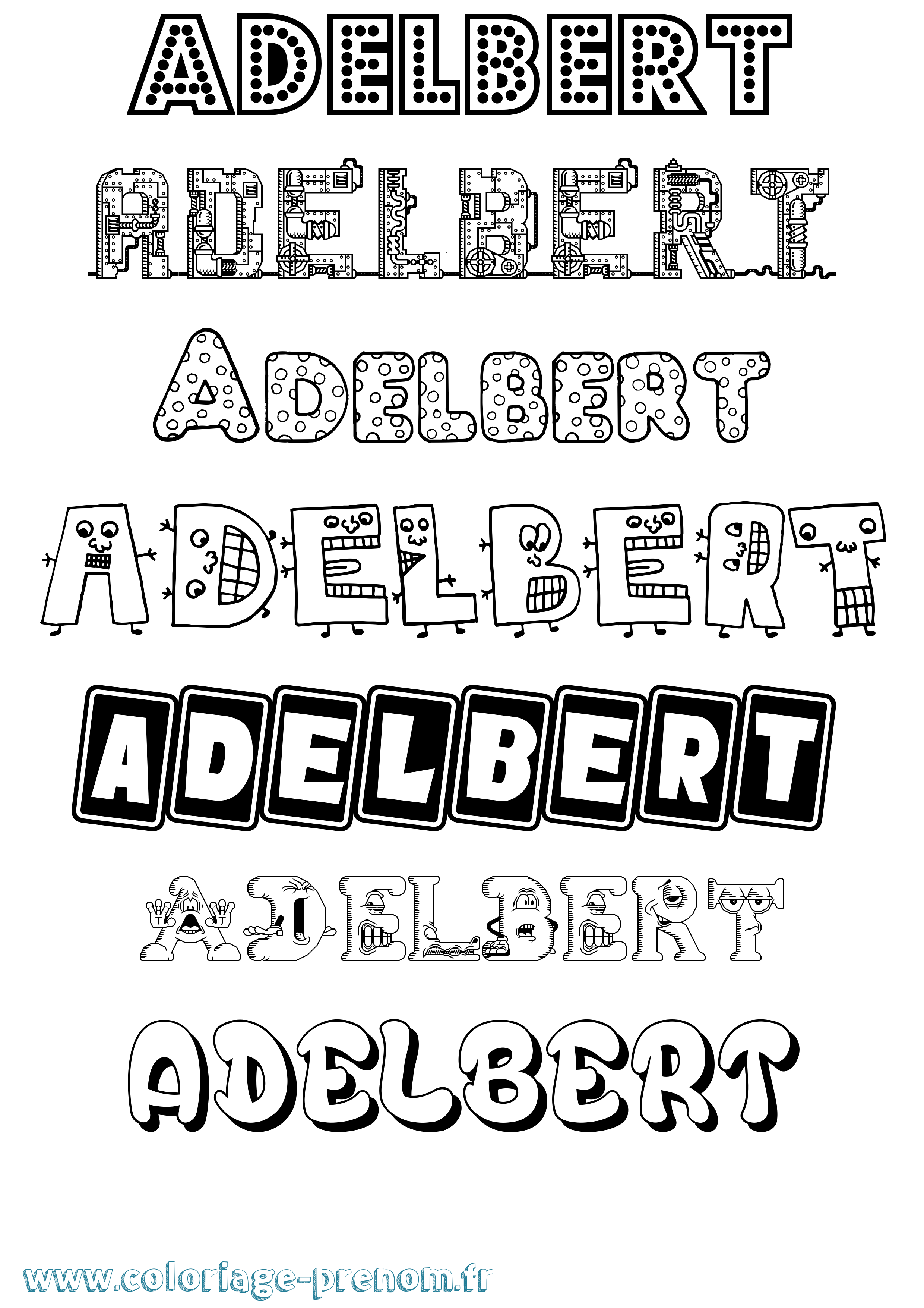 Coloriage prénom Adelbert Fun