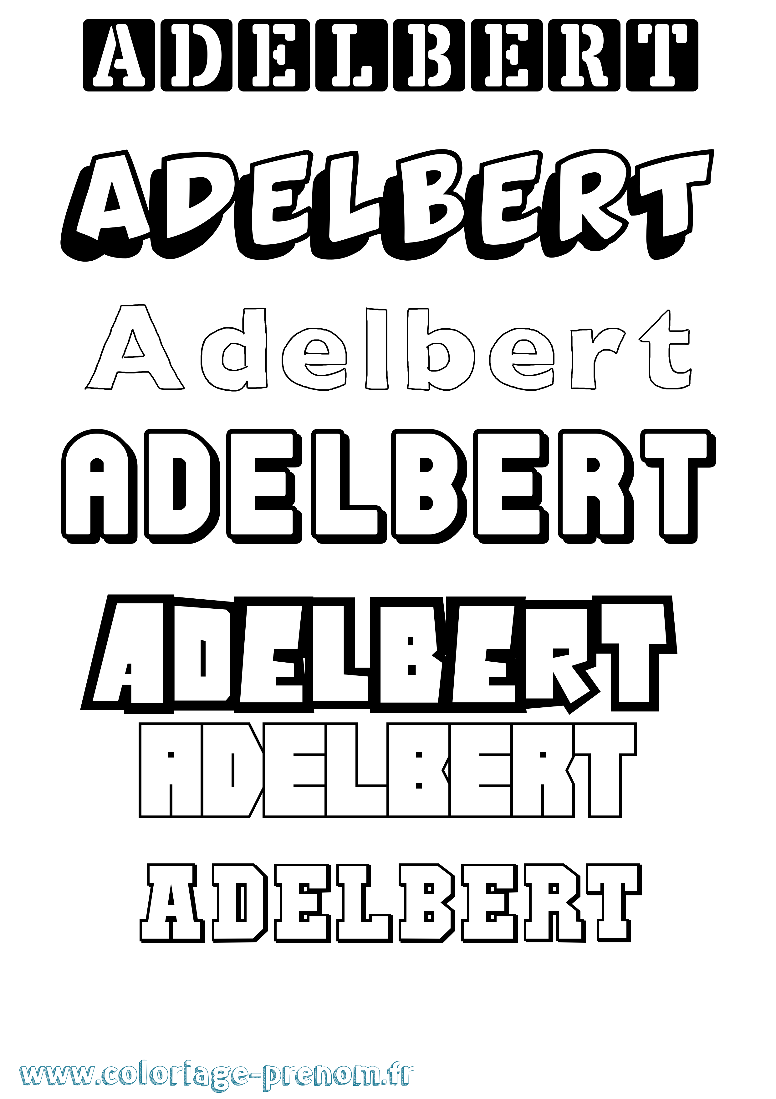 Coloriage prénom Adelbert Simple