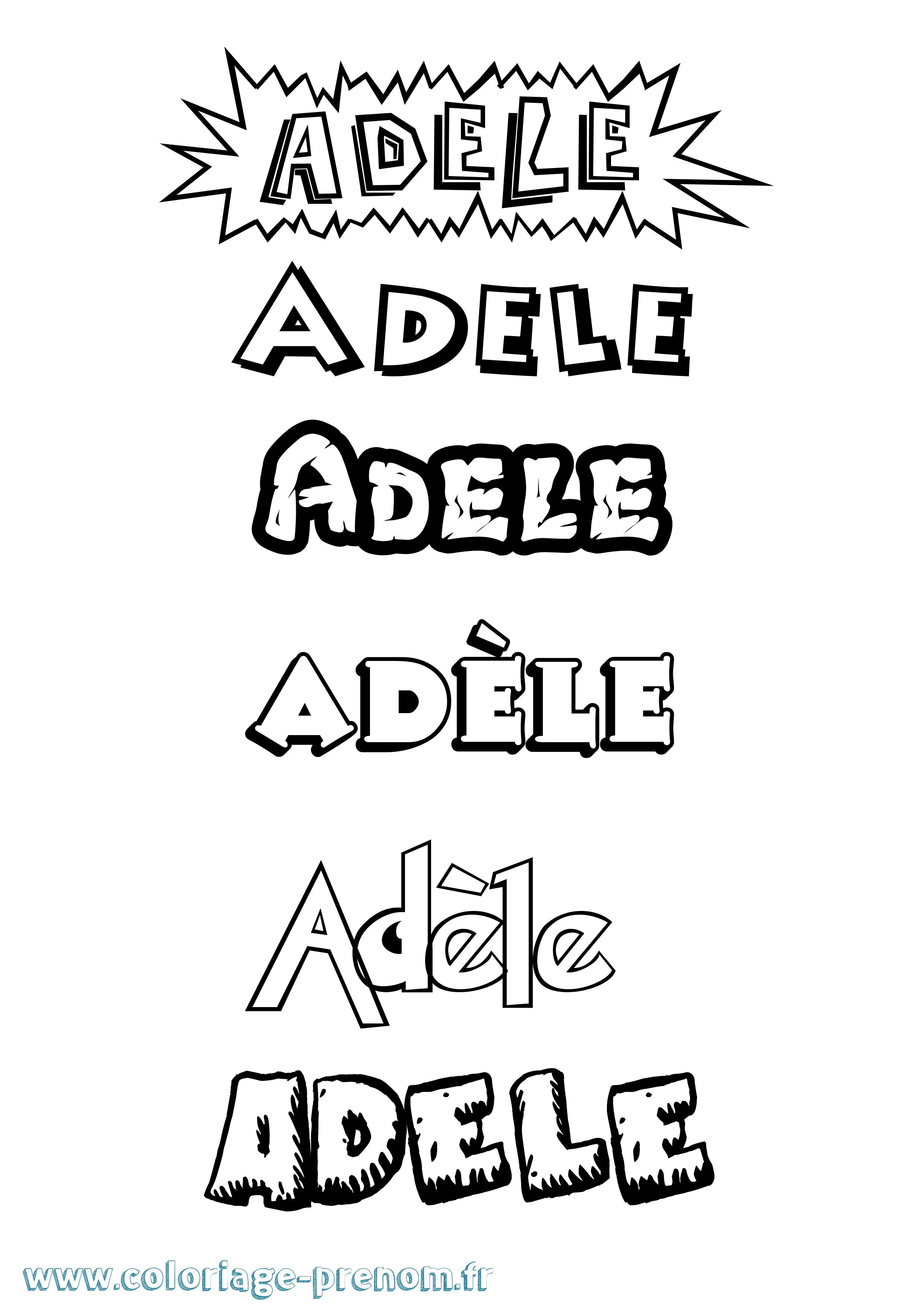 Coloriage prénom Adèle Dessin Animé