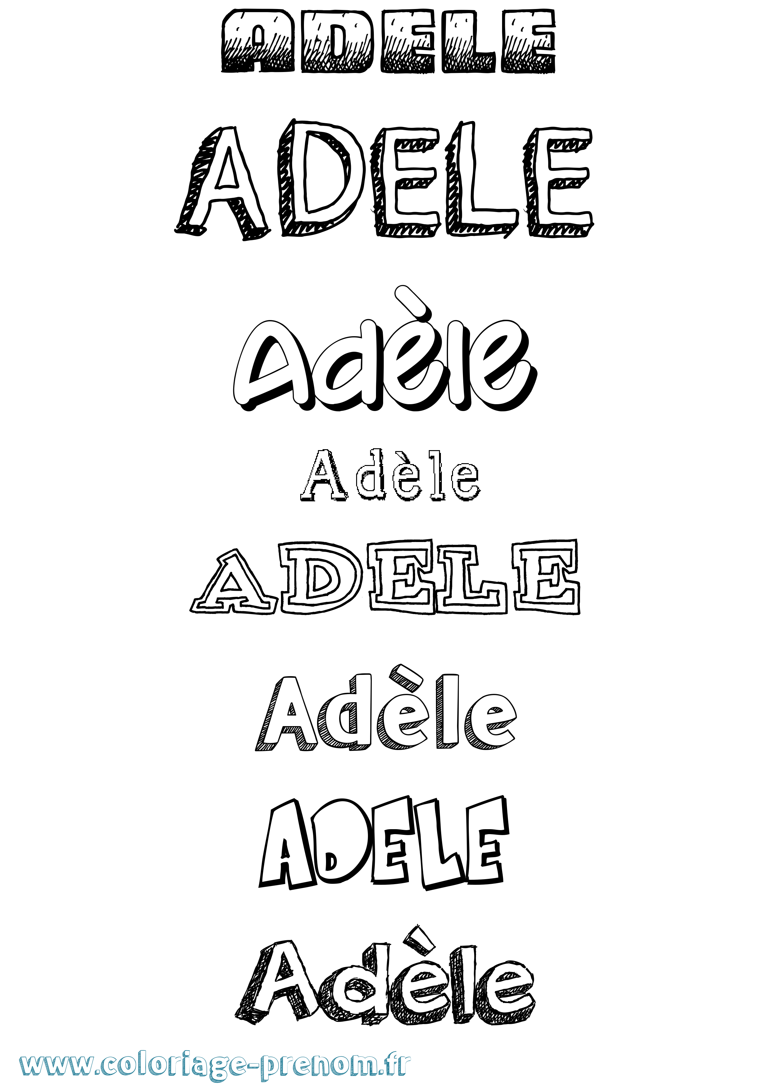 Coloriage prénom Adèle Dessiné