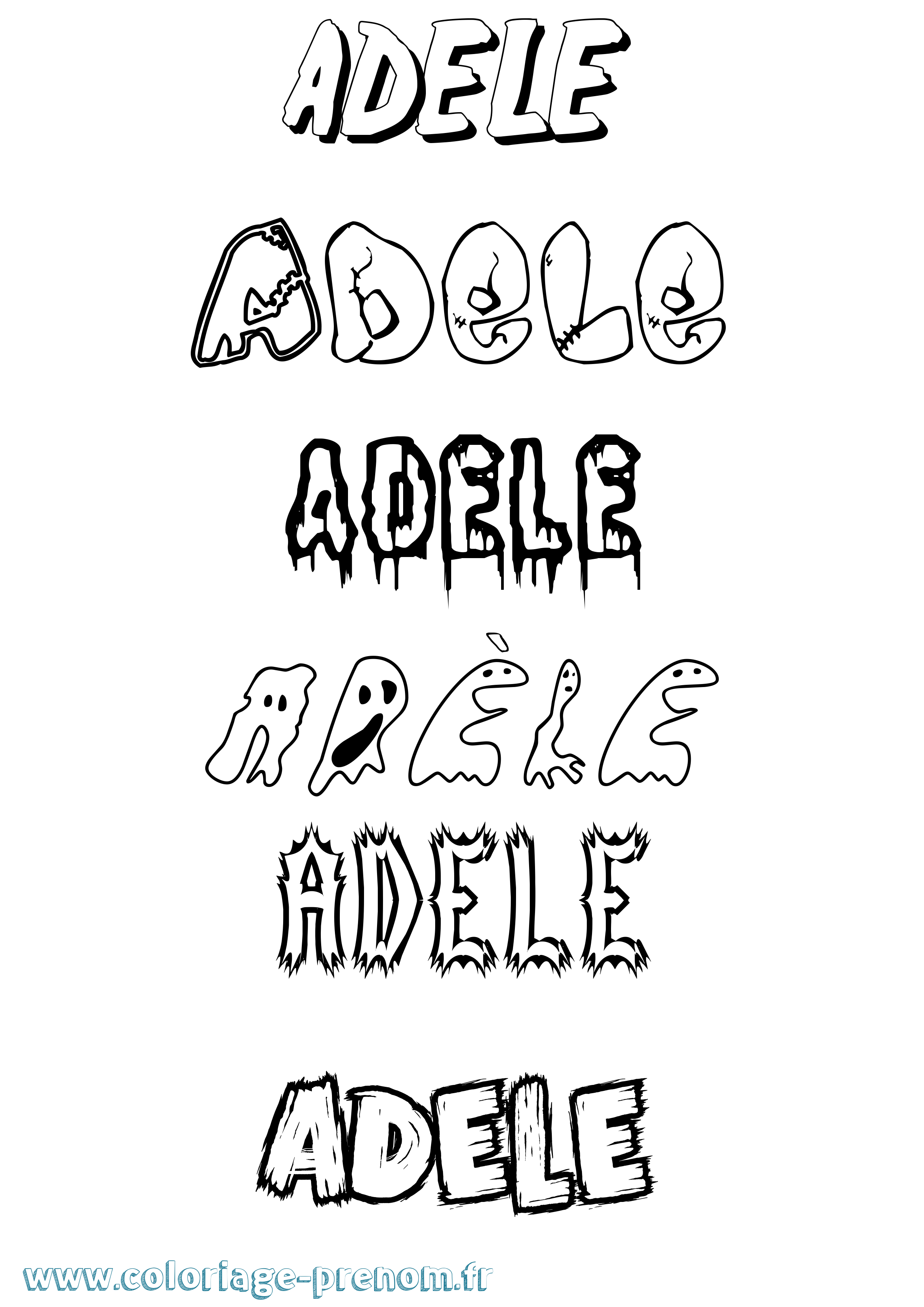 Coloriage prénom Adèle Frisson