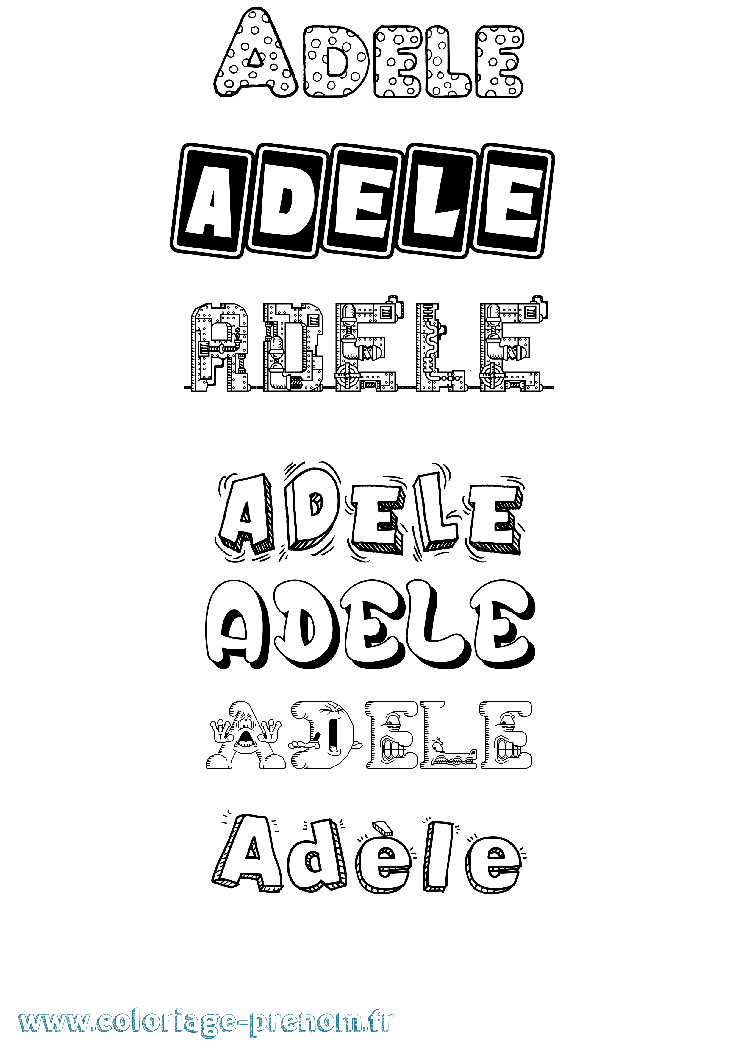 Coloriage prénom Adèle Fun