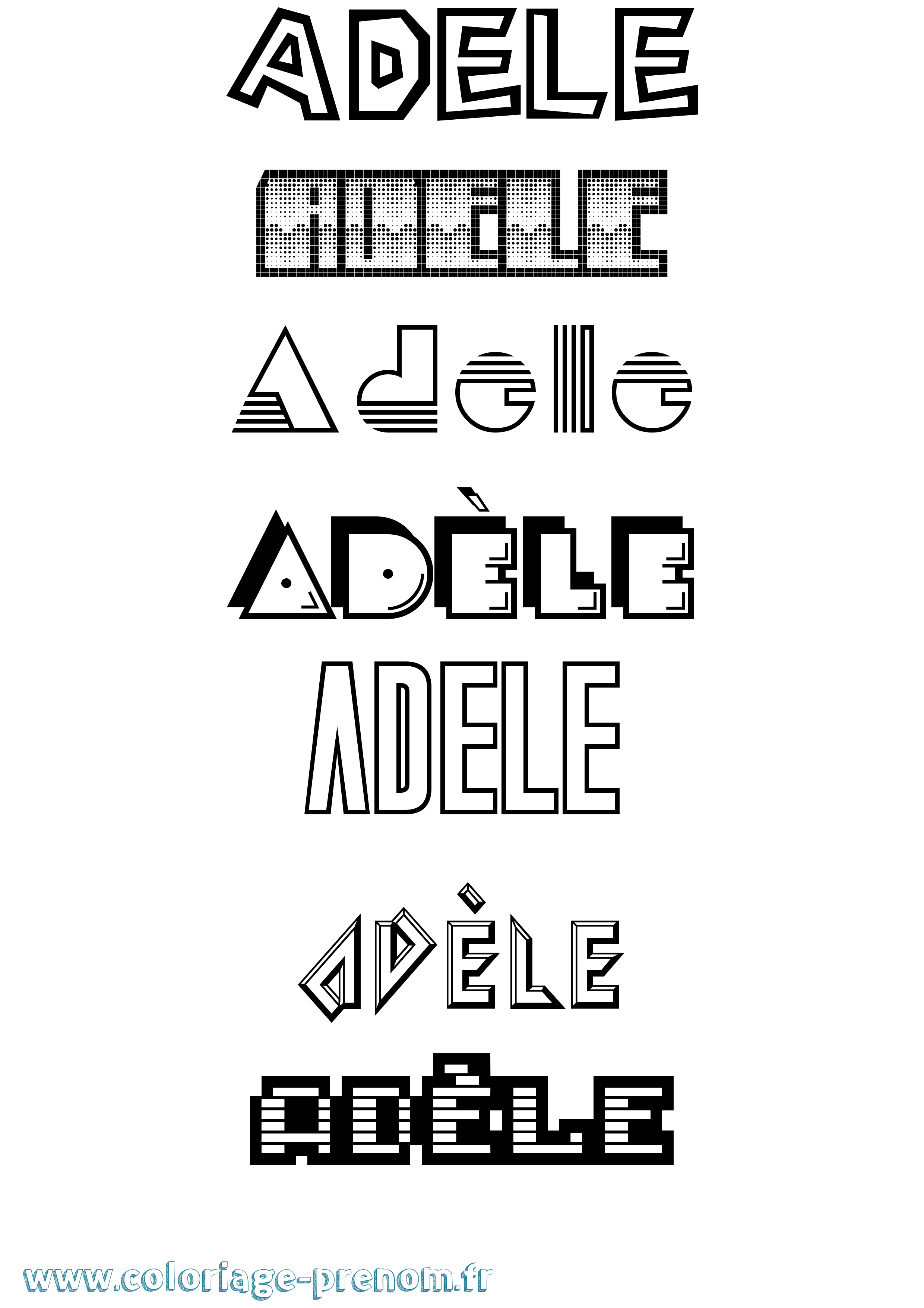Coloriage prénom Adèle