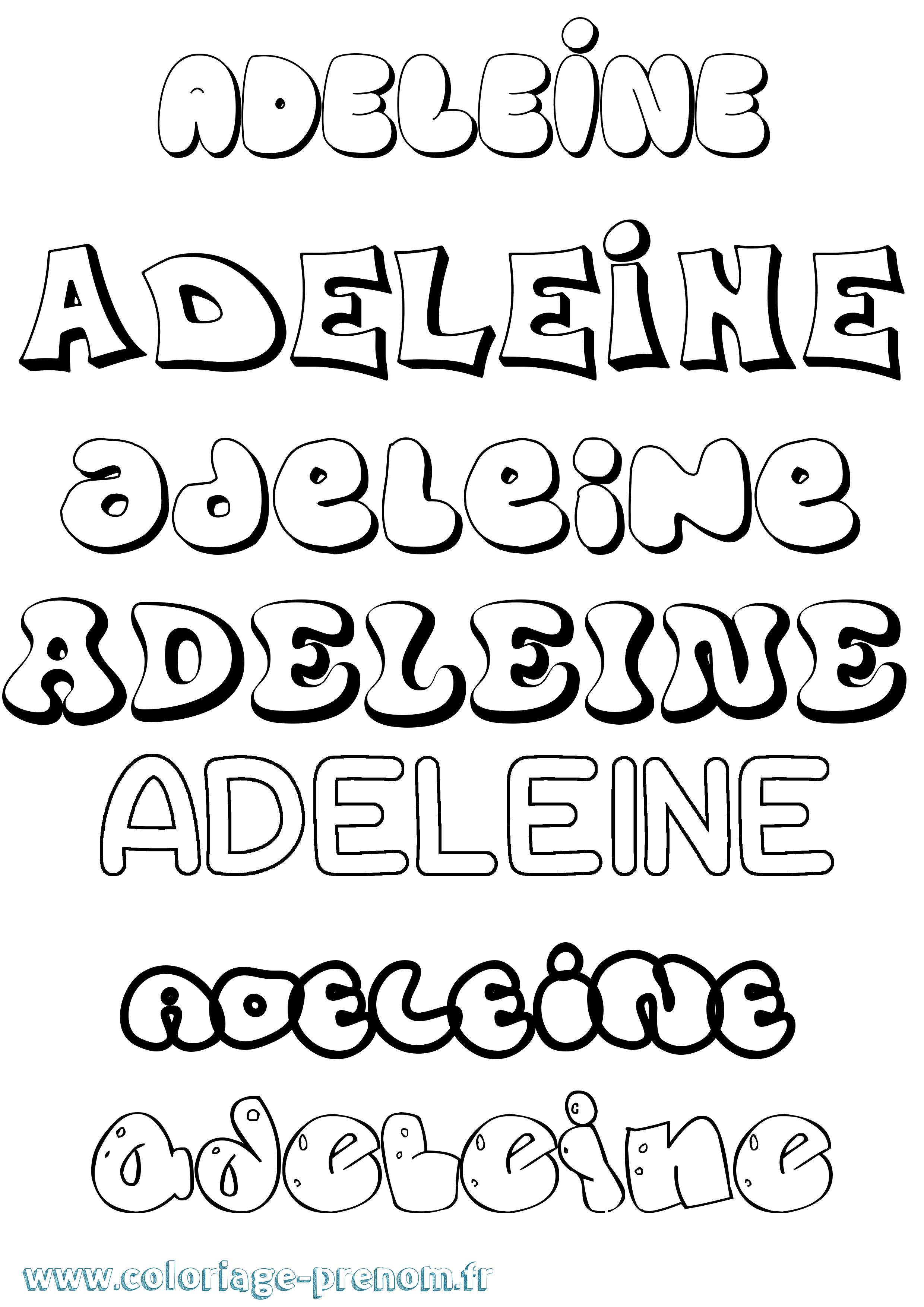 Coloriage Adeleine Bubble Coloriage prénom Adeleine Bubble