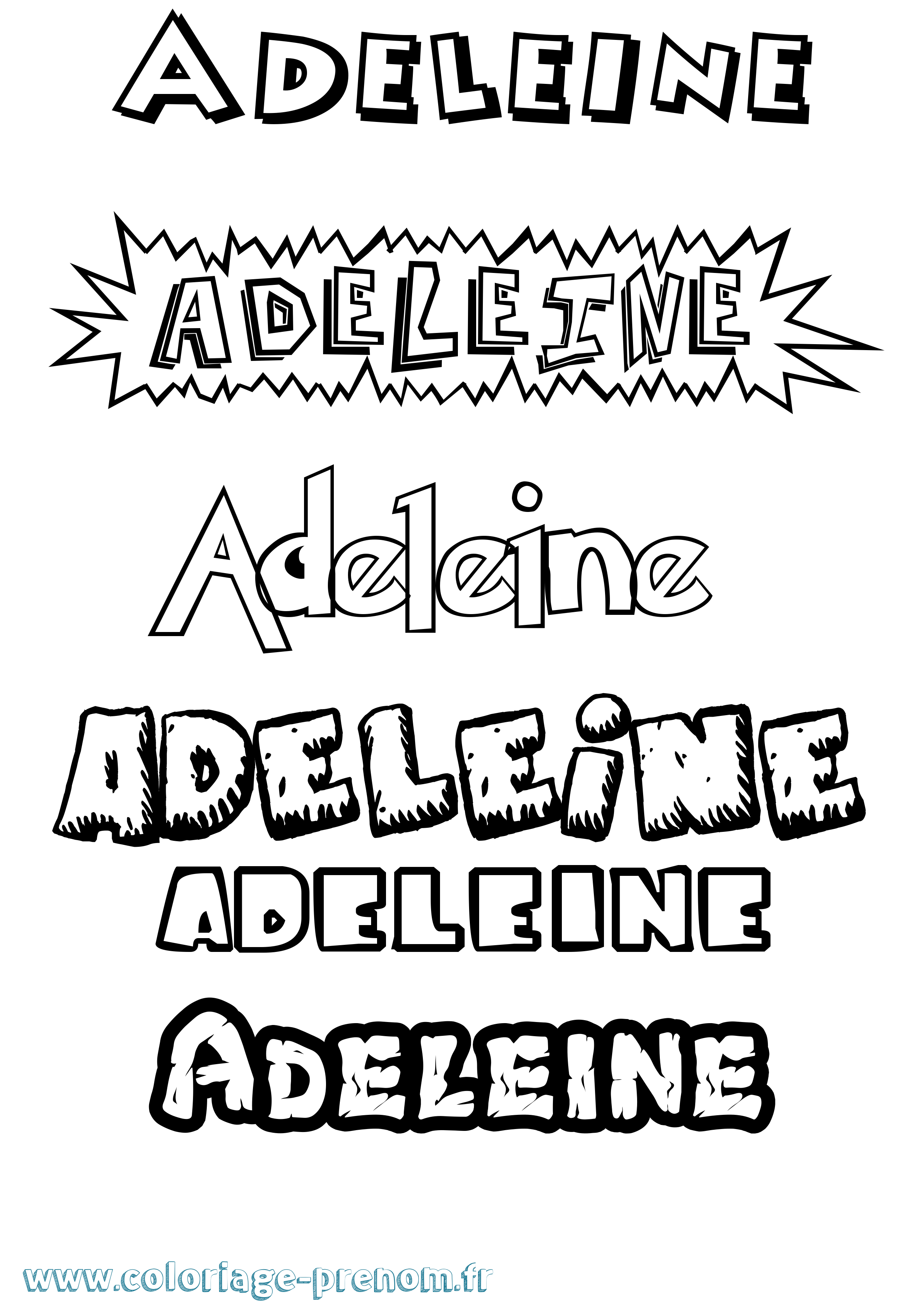 Coloriage Adeleine Dessin Animé Coloriage prénom Adeleine Dessin Animé
