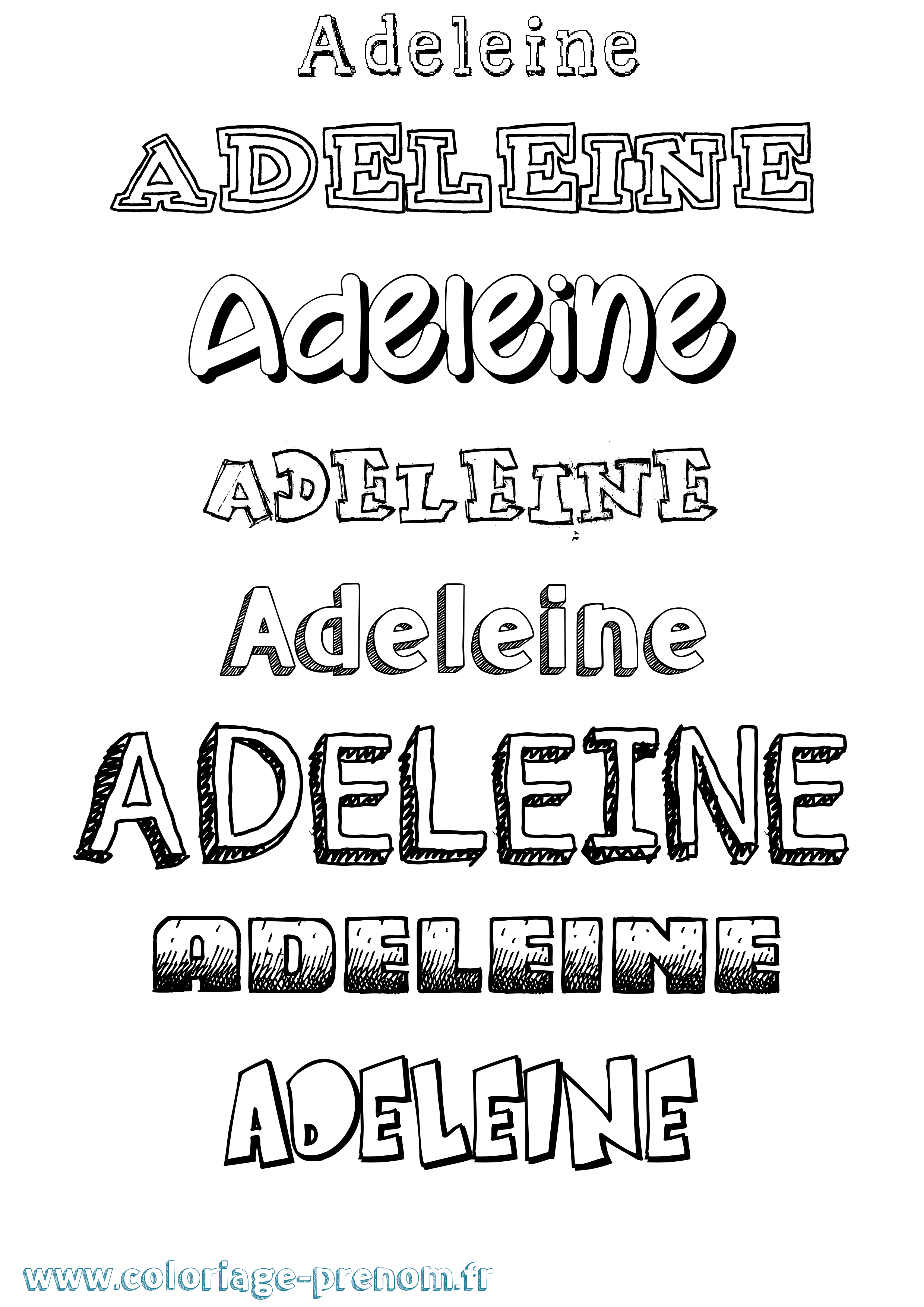 Coloriage Adeleine Dessiné Coloriage prénom Adeleine Dessiné