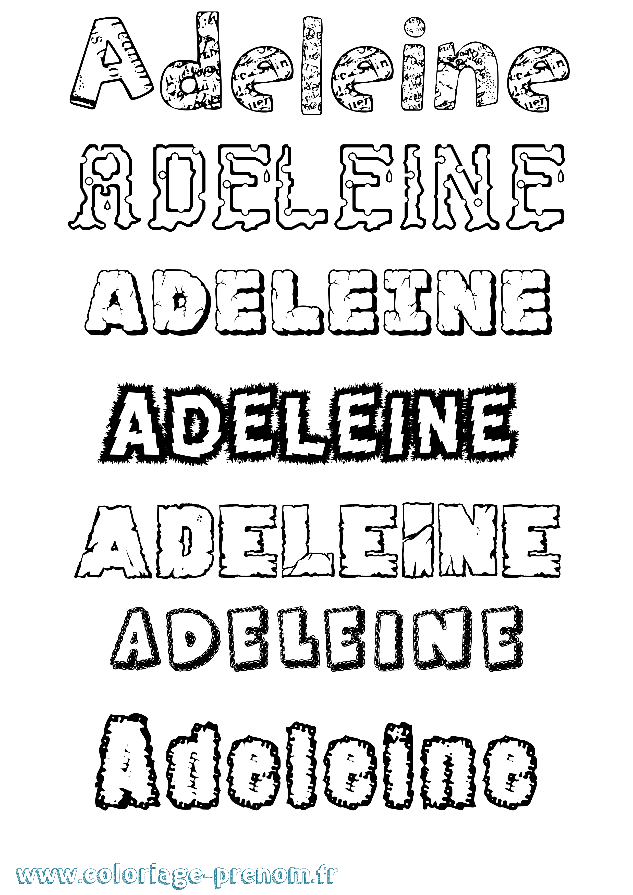 Coloriage Adeleine Destructuré Coloriage prénom Adeleine Destructuré