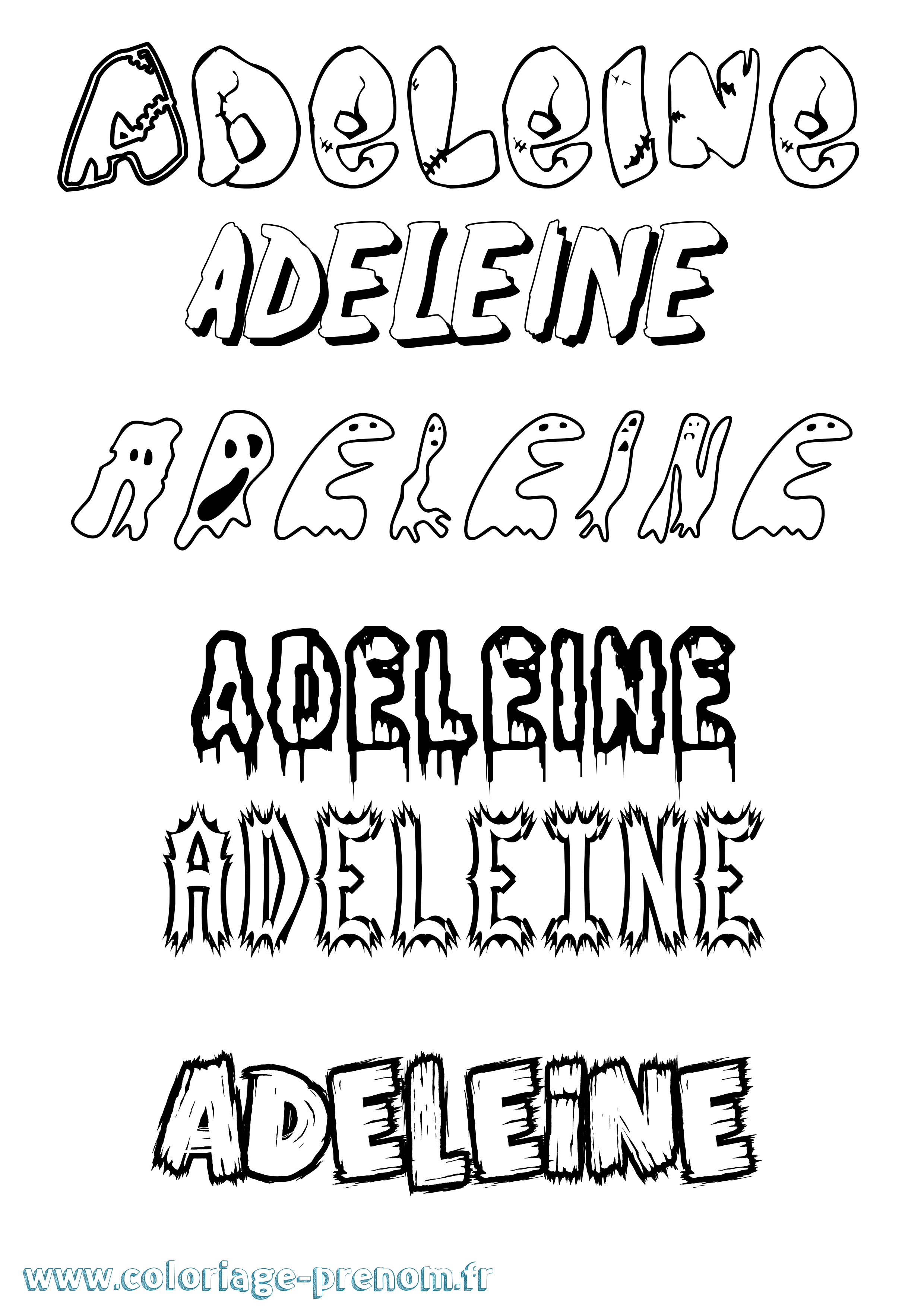 Coloriage Adeleine Frisson Coloriage prénom Adeleine Frisson