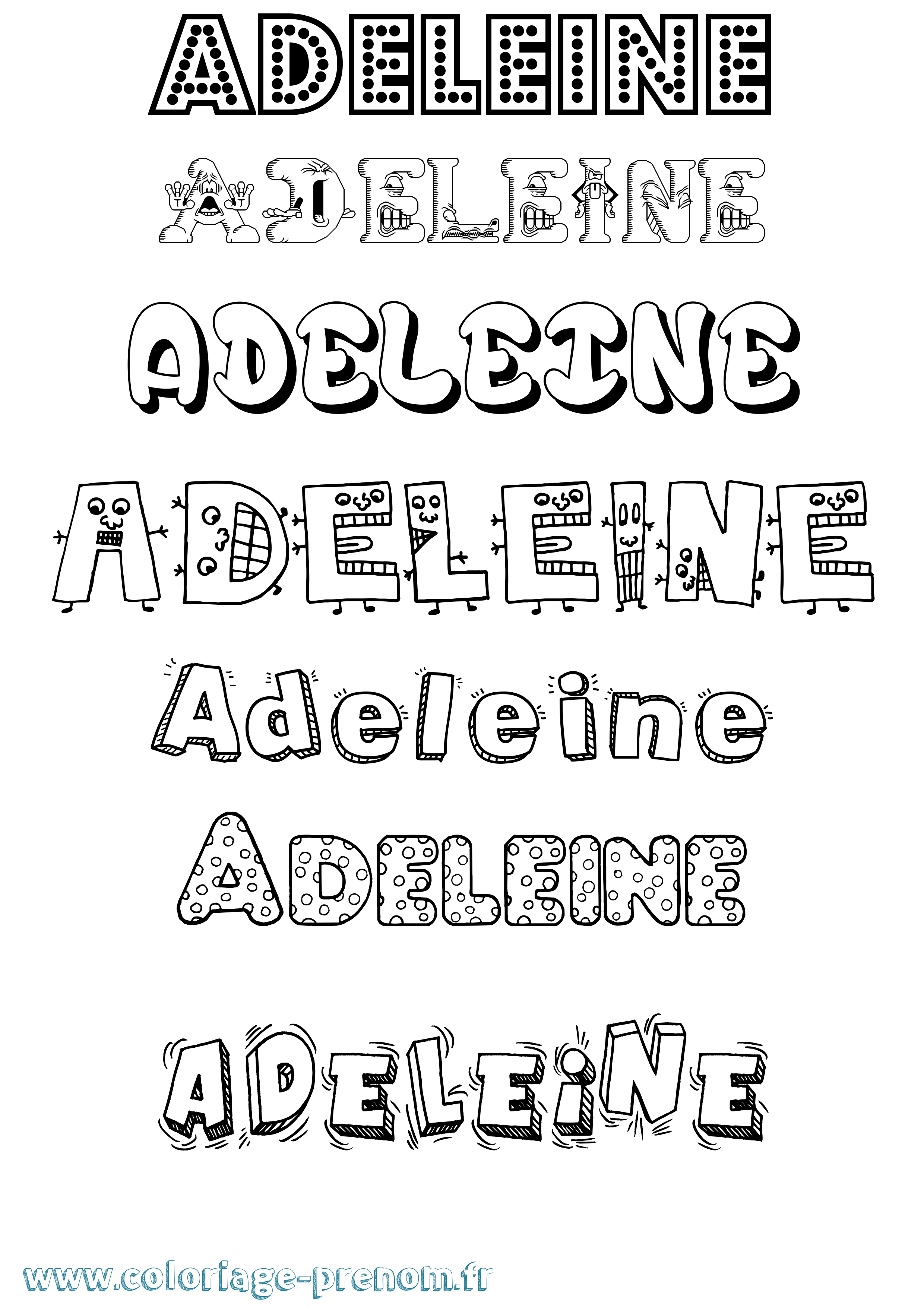 Coloriage Adeleine Fun Coloriage prénom Adeleine Fun