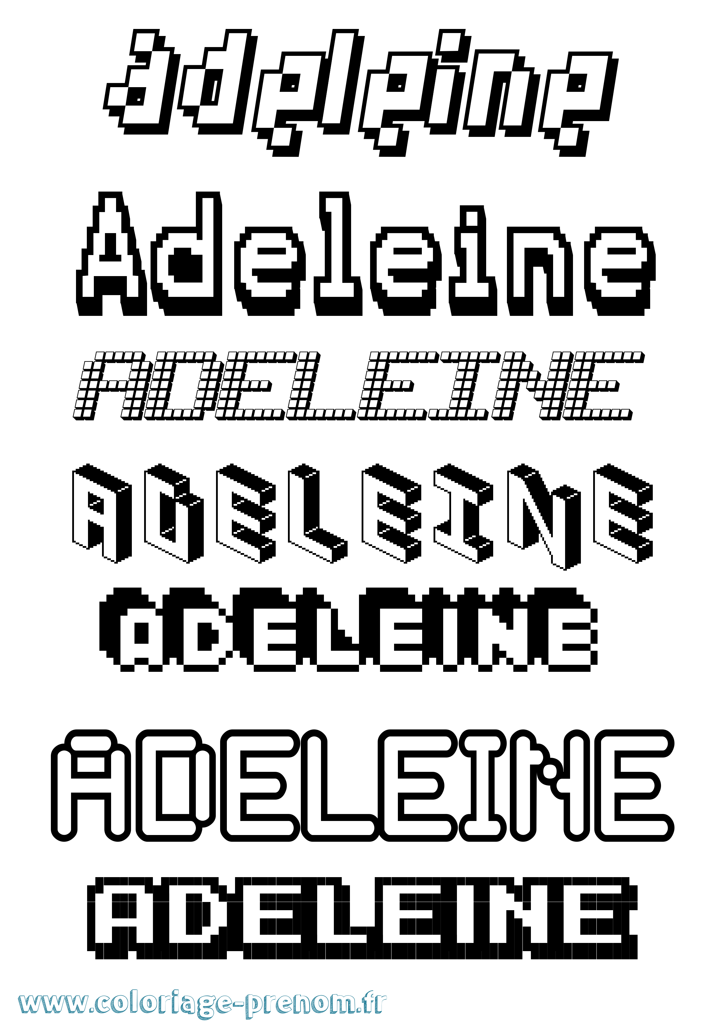 Coloriage Adeleine Pixel Coloriage prénom Adeleine Pixel