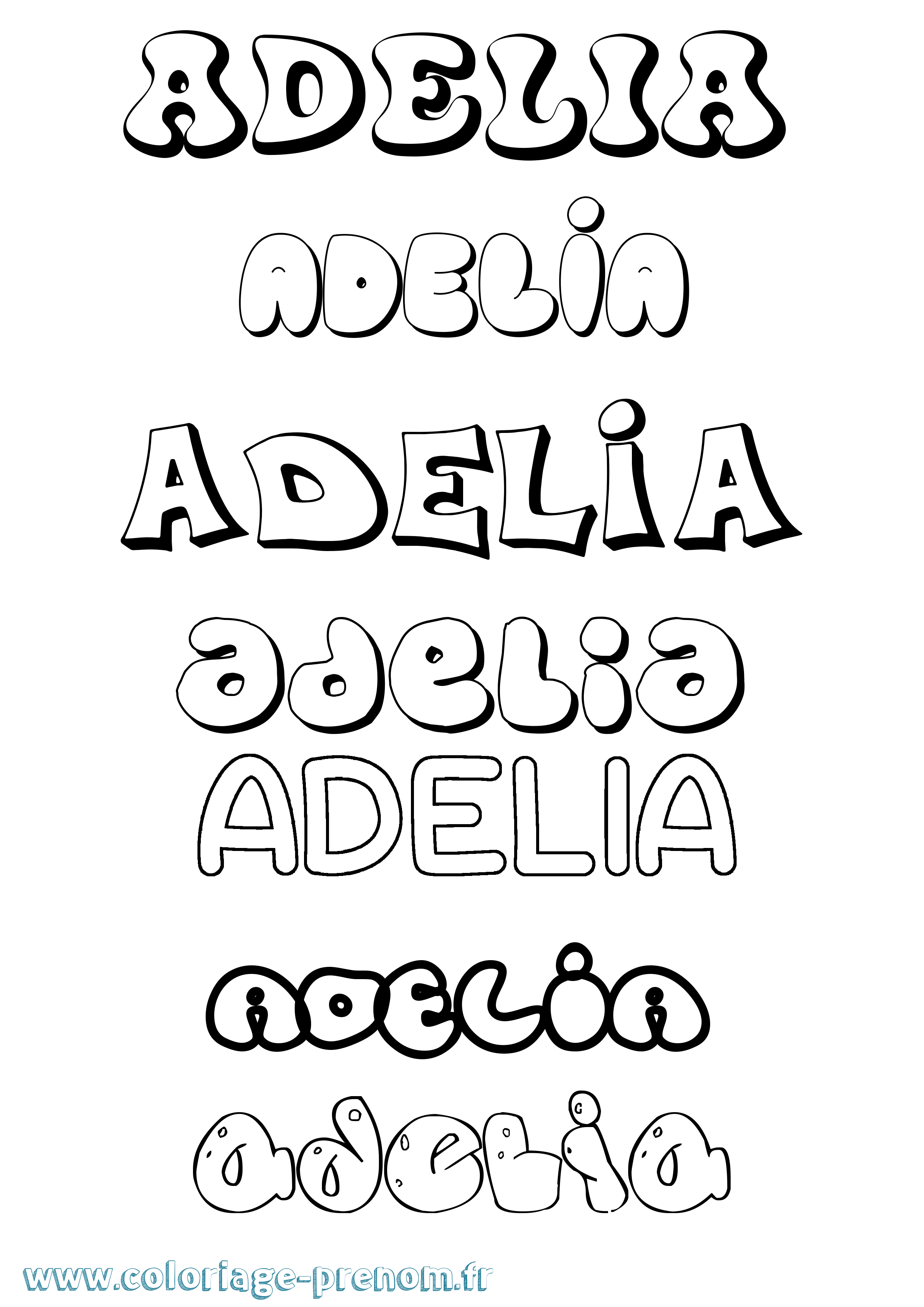 Coloriage prénom Adelia Bubble