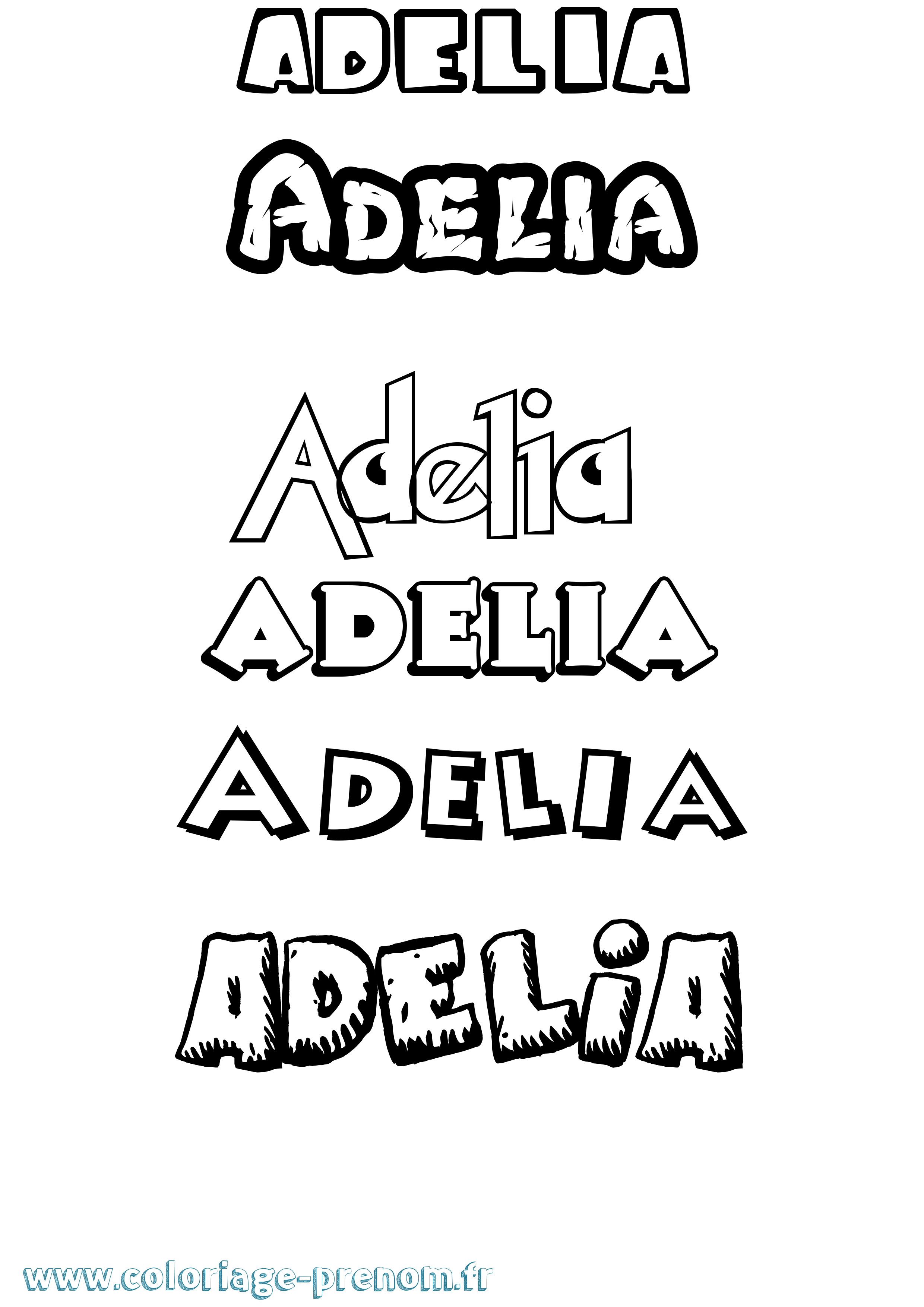 Coloriage prénom Adelia Dessin Animé