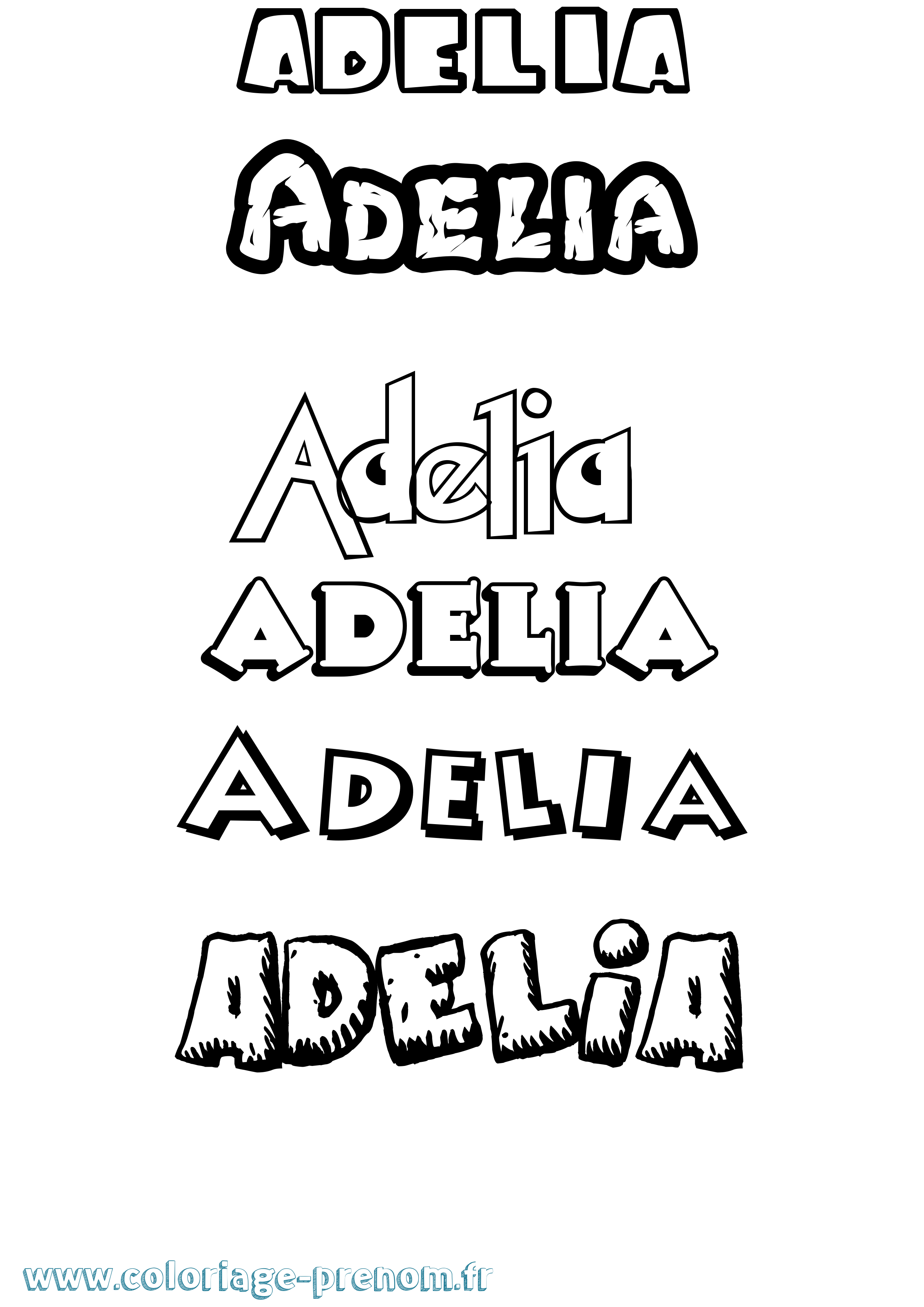 Coloriage Adelia Dessin Animé Coloriage prénom Adelia Dessin Animé