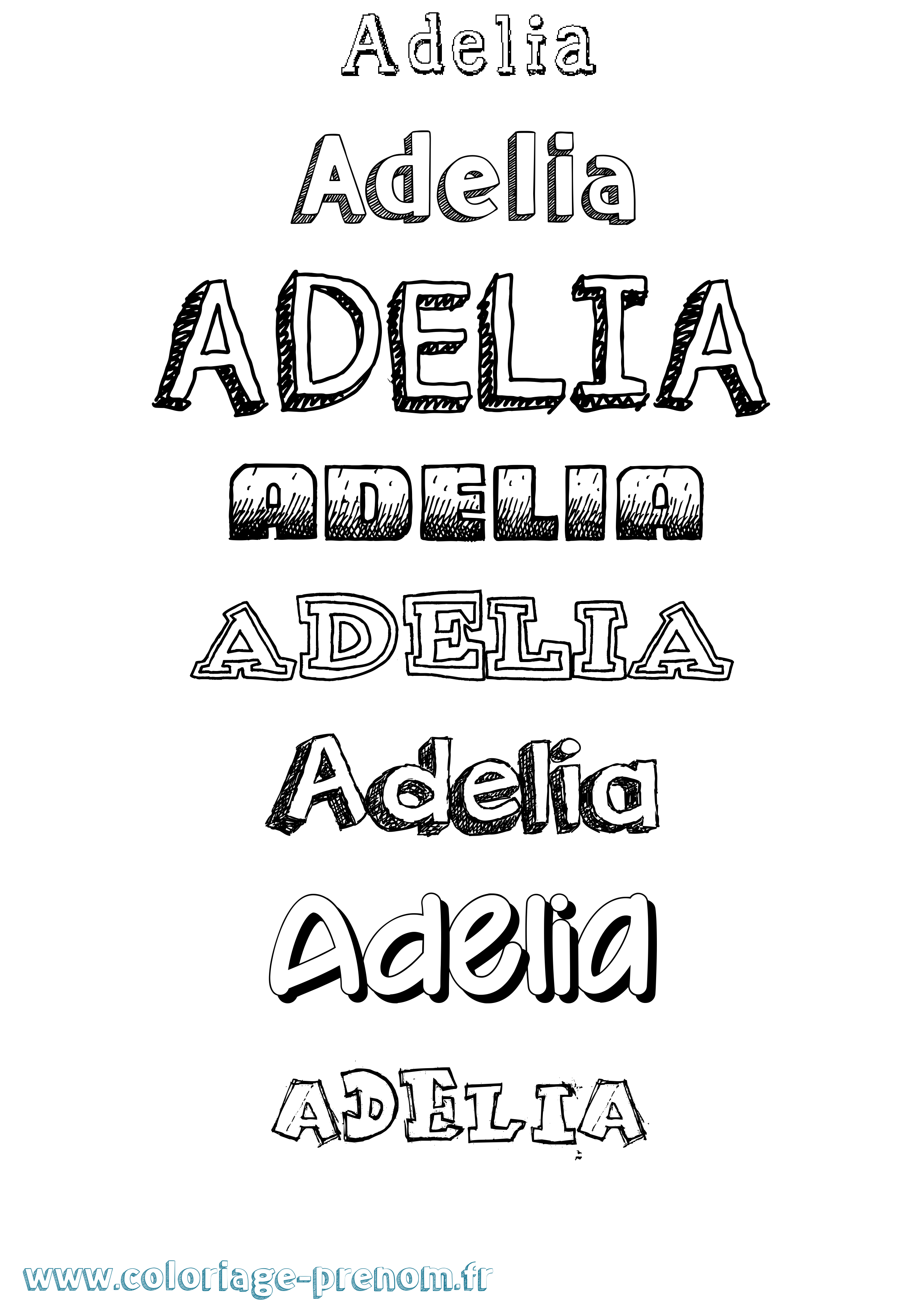 Coloriage Adelia Dessiné Coloriage prénom Adelia Dessiné