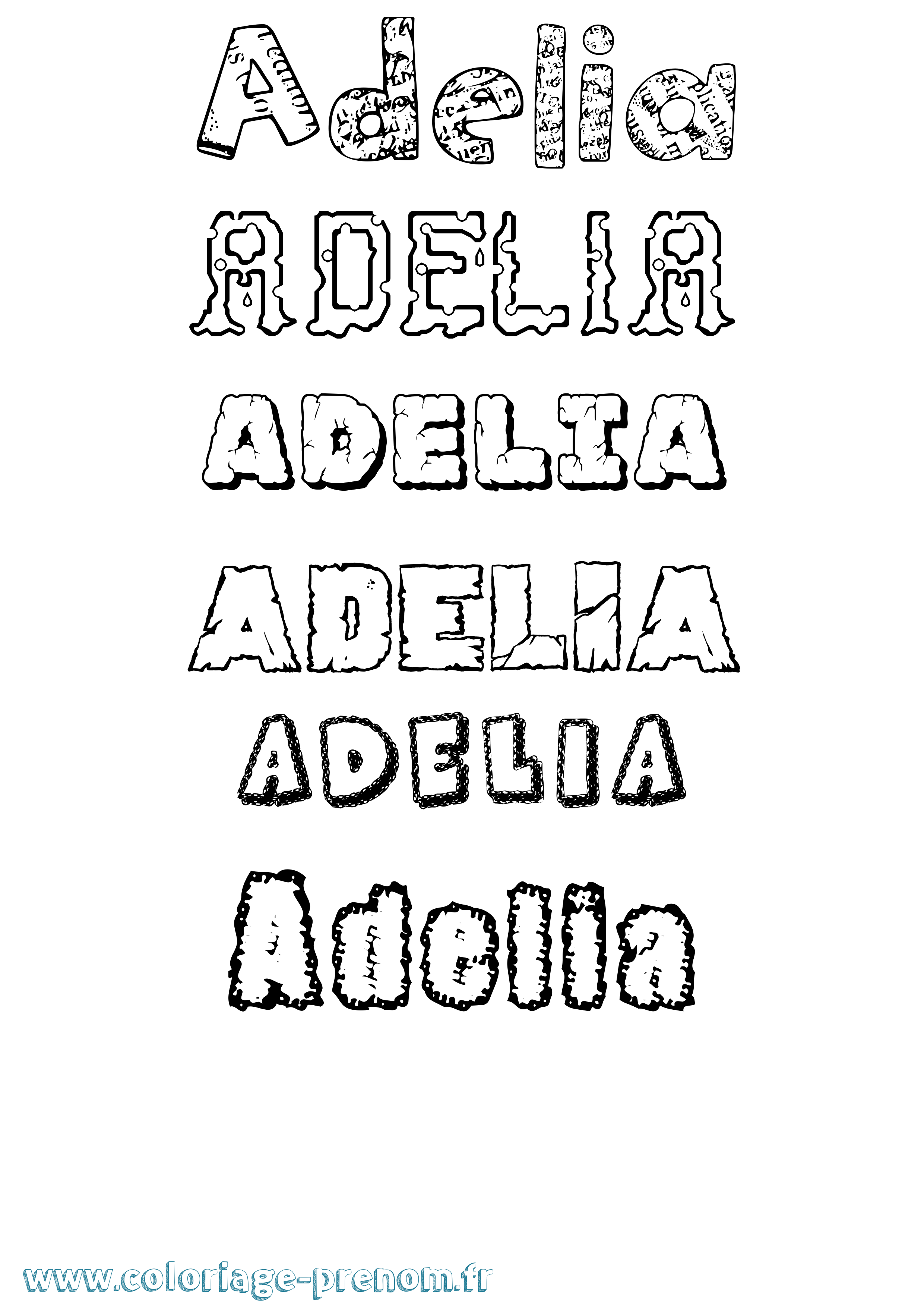 Coloriage prénom Adelia Destructuré