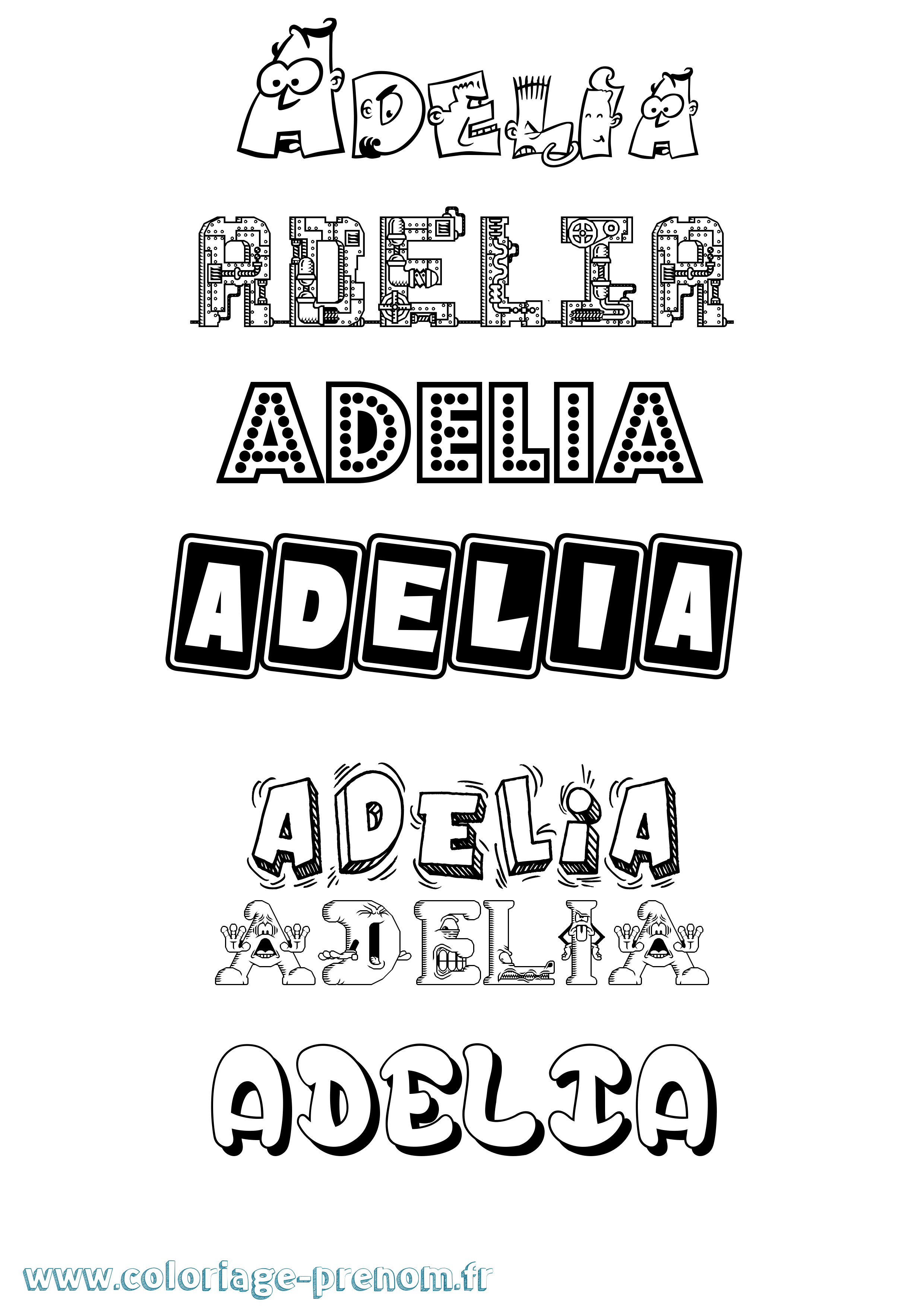 Coloriage Adelia Fun Coloriage prénom Adelia Fun