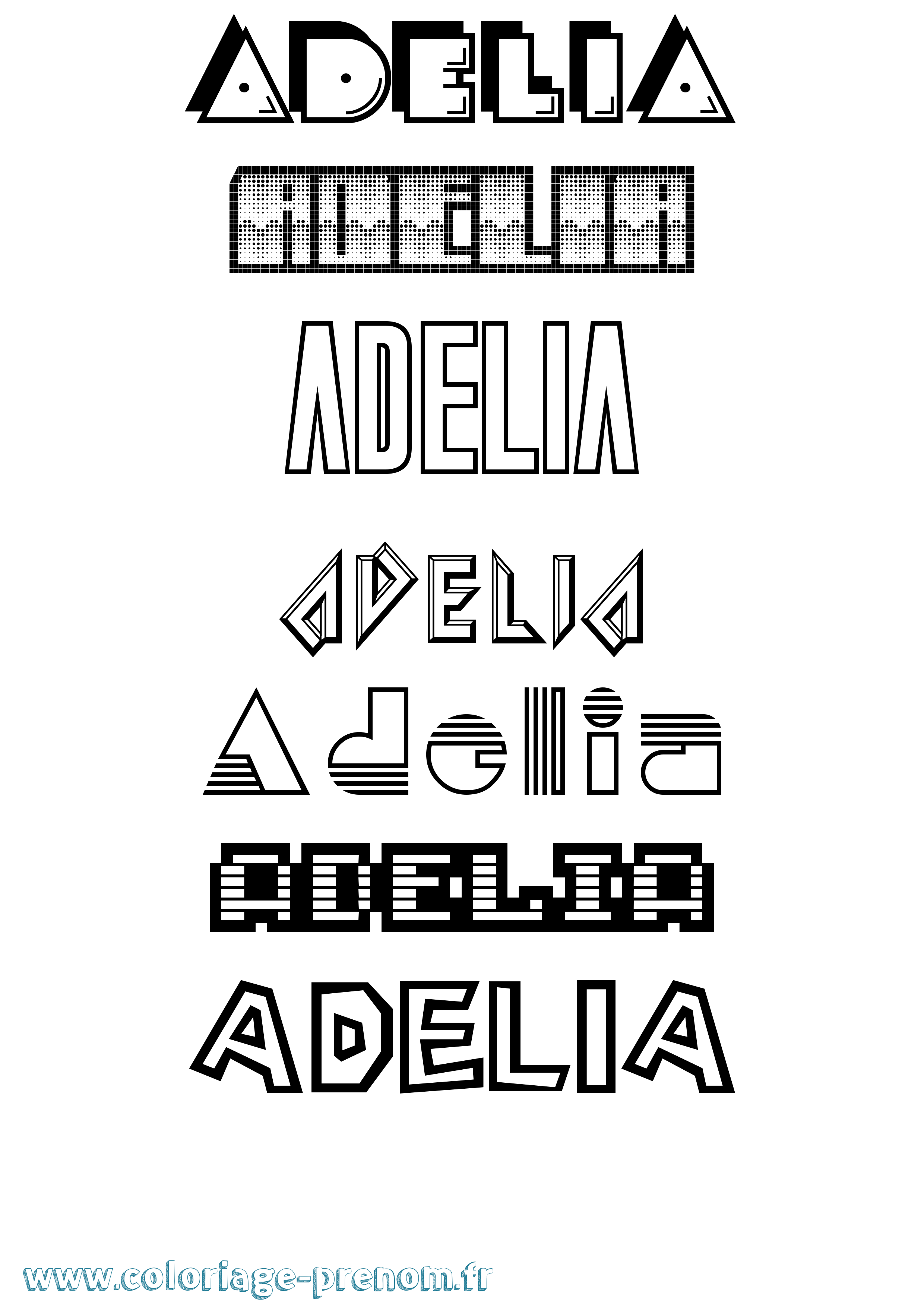 Coloriage prénom Adelia Jeux Vidéos