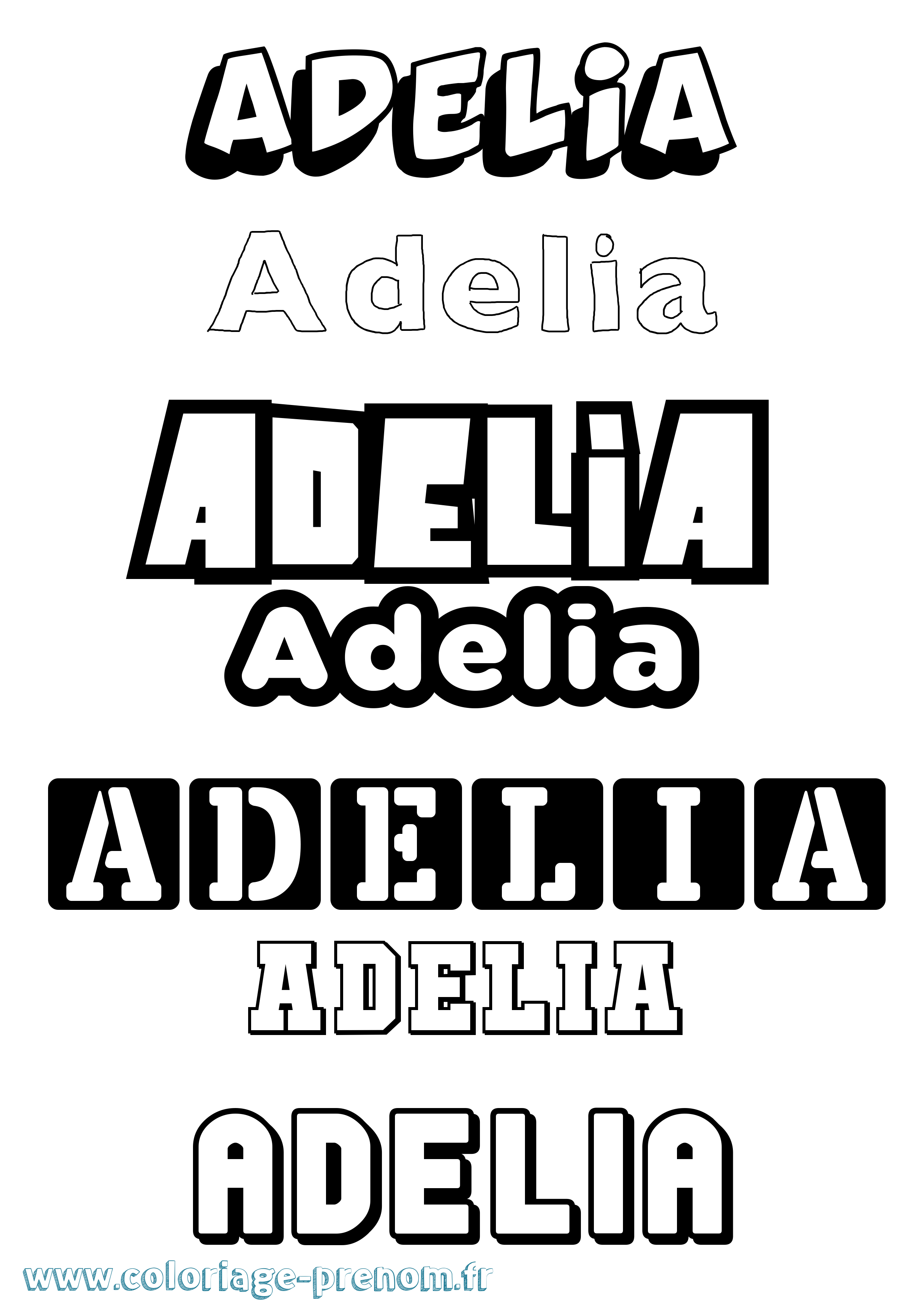 Coloriage Adelia Simple Coloriage prénom Adelia Simple