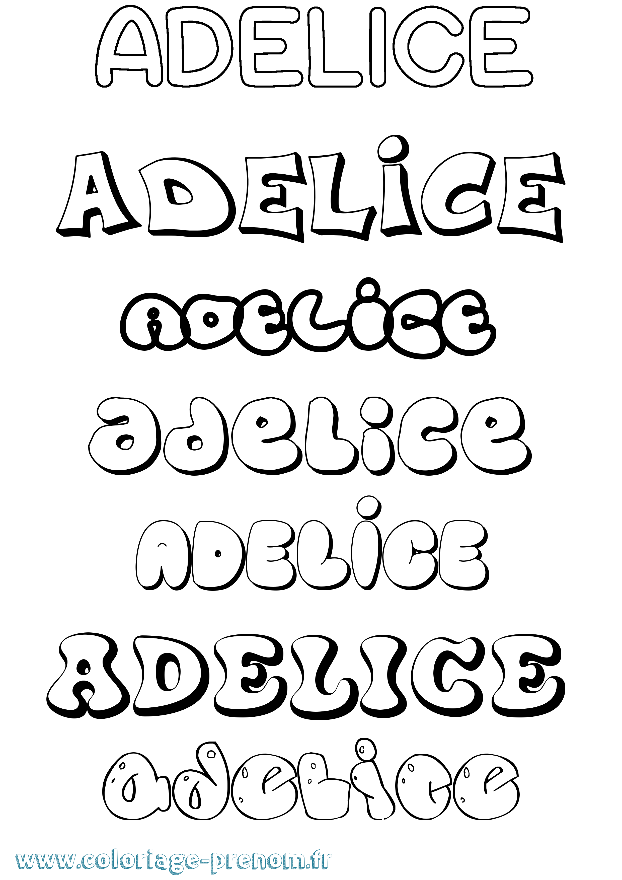 Coloriage Adelice Bubble Coloriage prénom Adelice Bubble