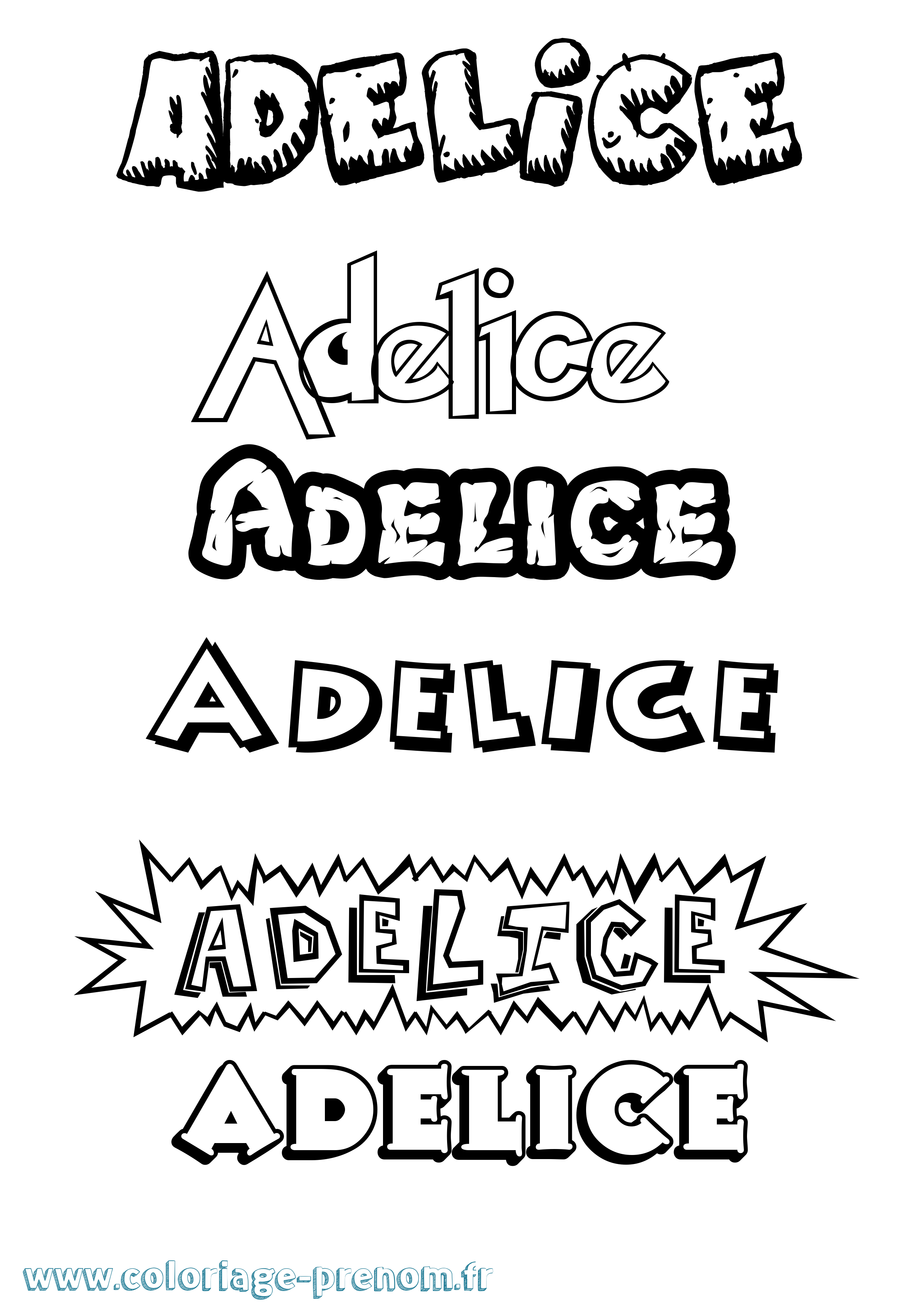 Coloriage Adelice Dessin Animé Coloriage prénom Adelice Dessin Animé