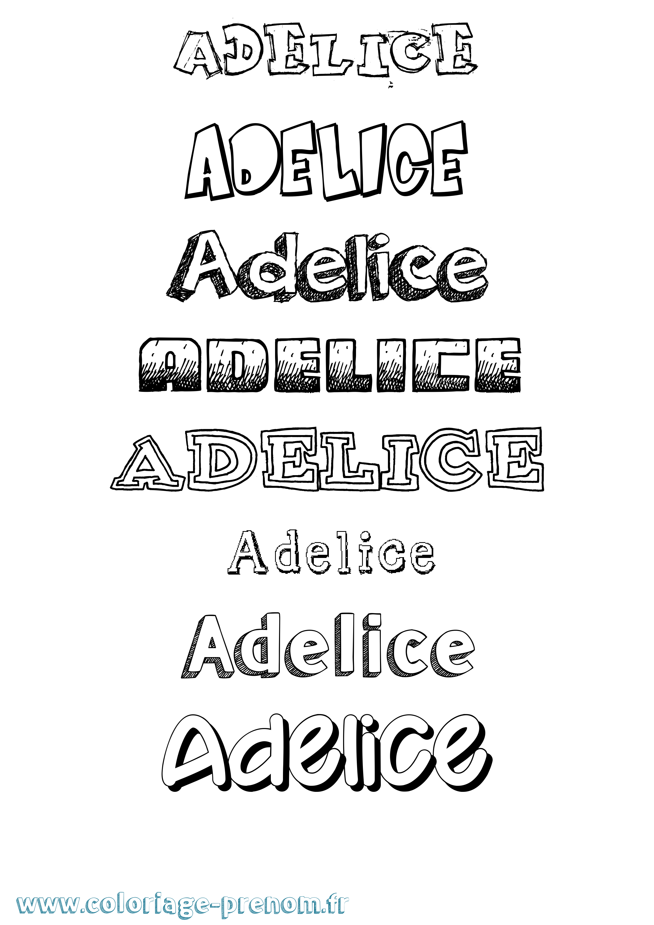 Coloriage Adelice Dessiné Coloriage prénom Adelice Dessiné