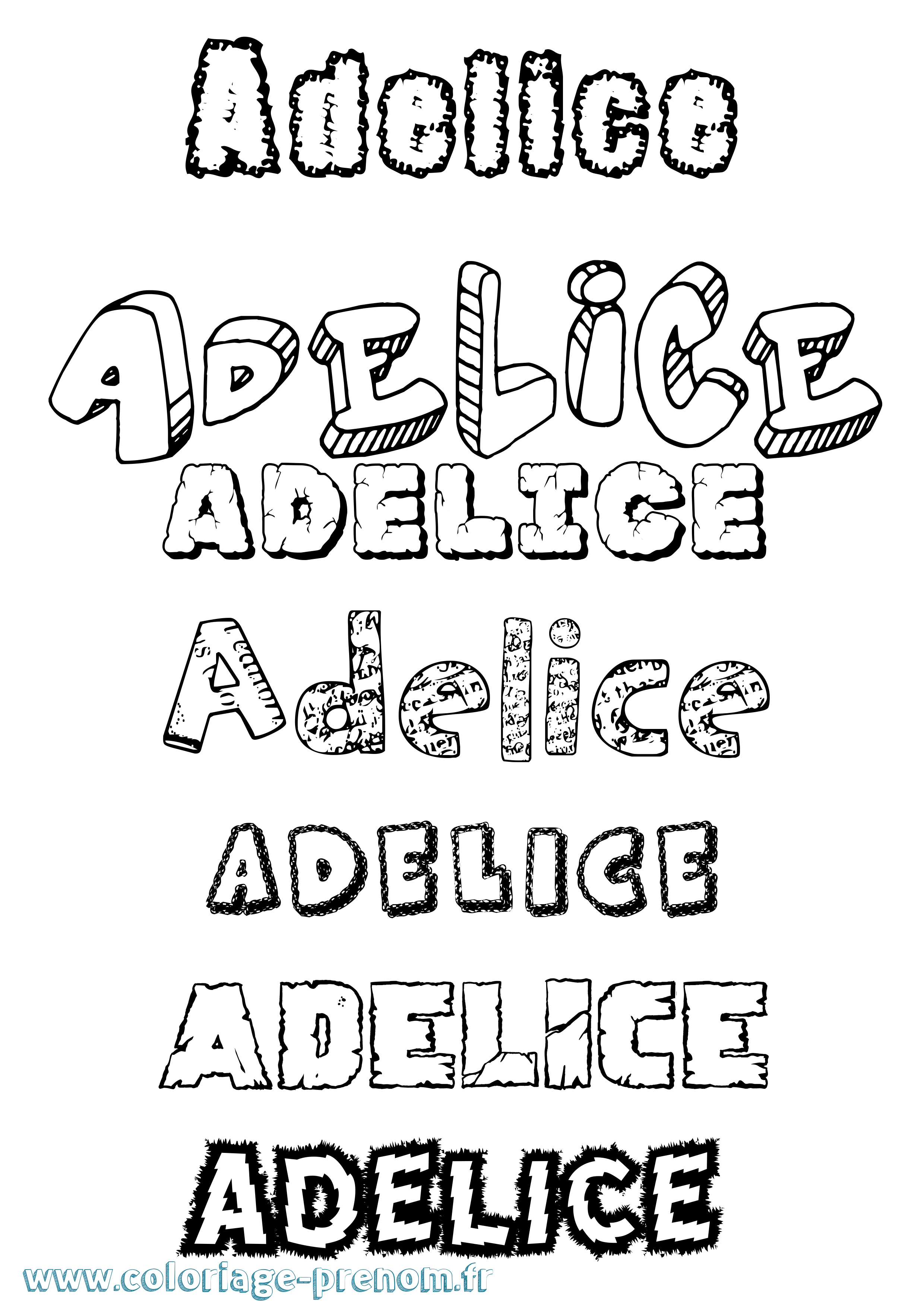 Coloriage Adelice Destructuré Coloriage prénom Adelice Destructuré