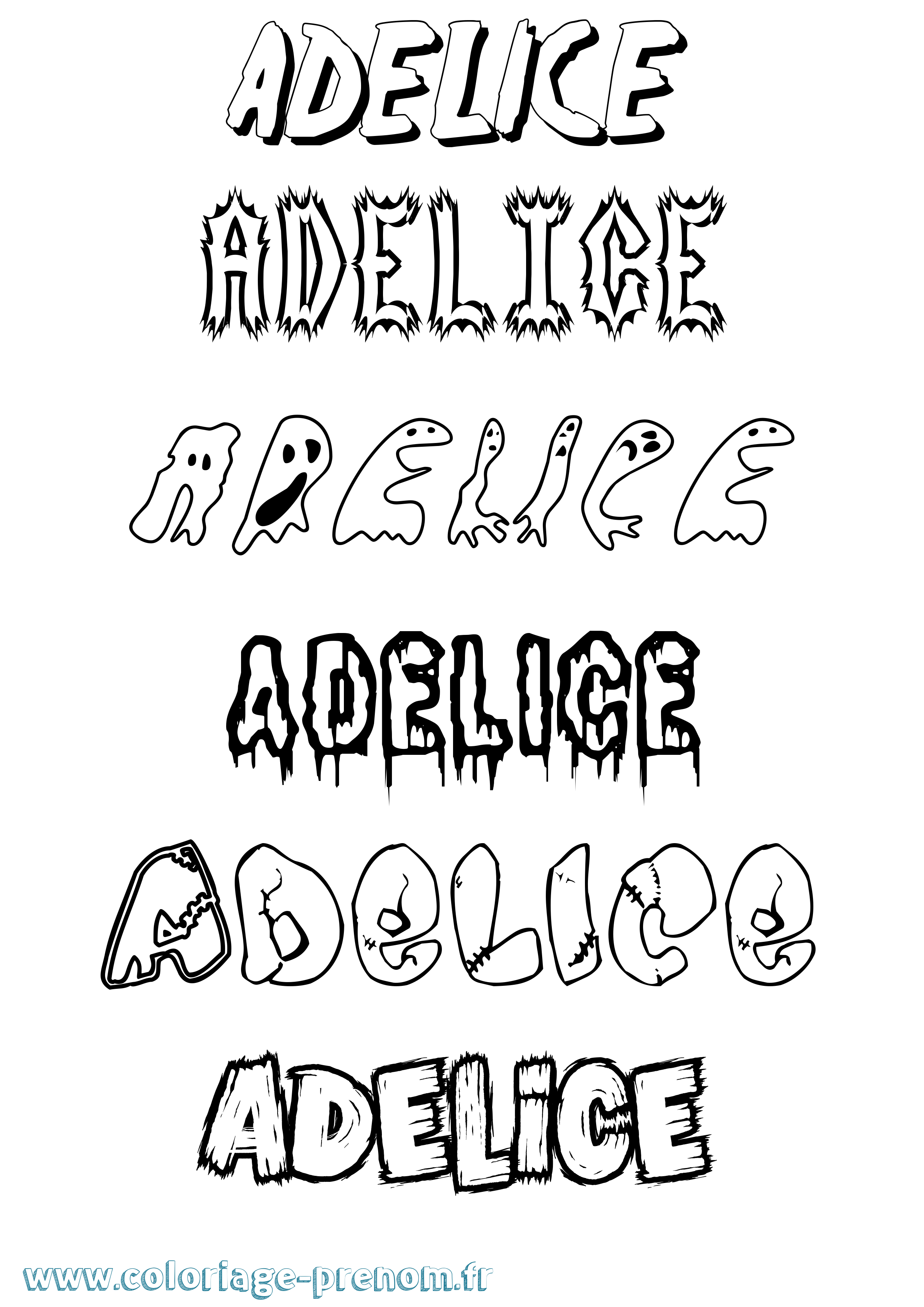 Coloriage Adelice Frisson Coloriage prénom Adelice Frisson