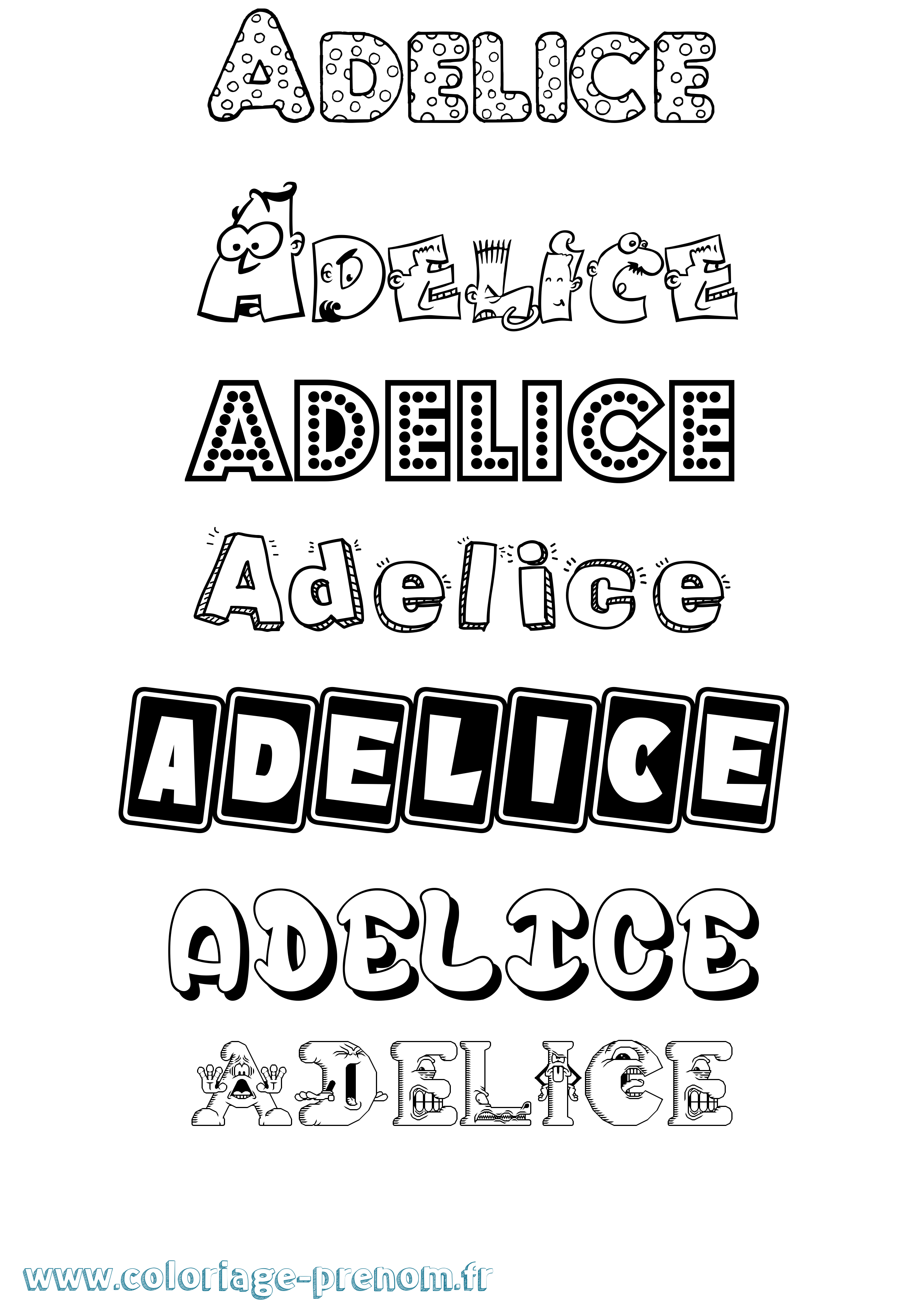 Coloriage Adelice Fun Coloriage prénom Adelice Fun