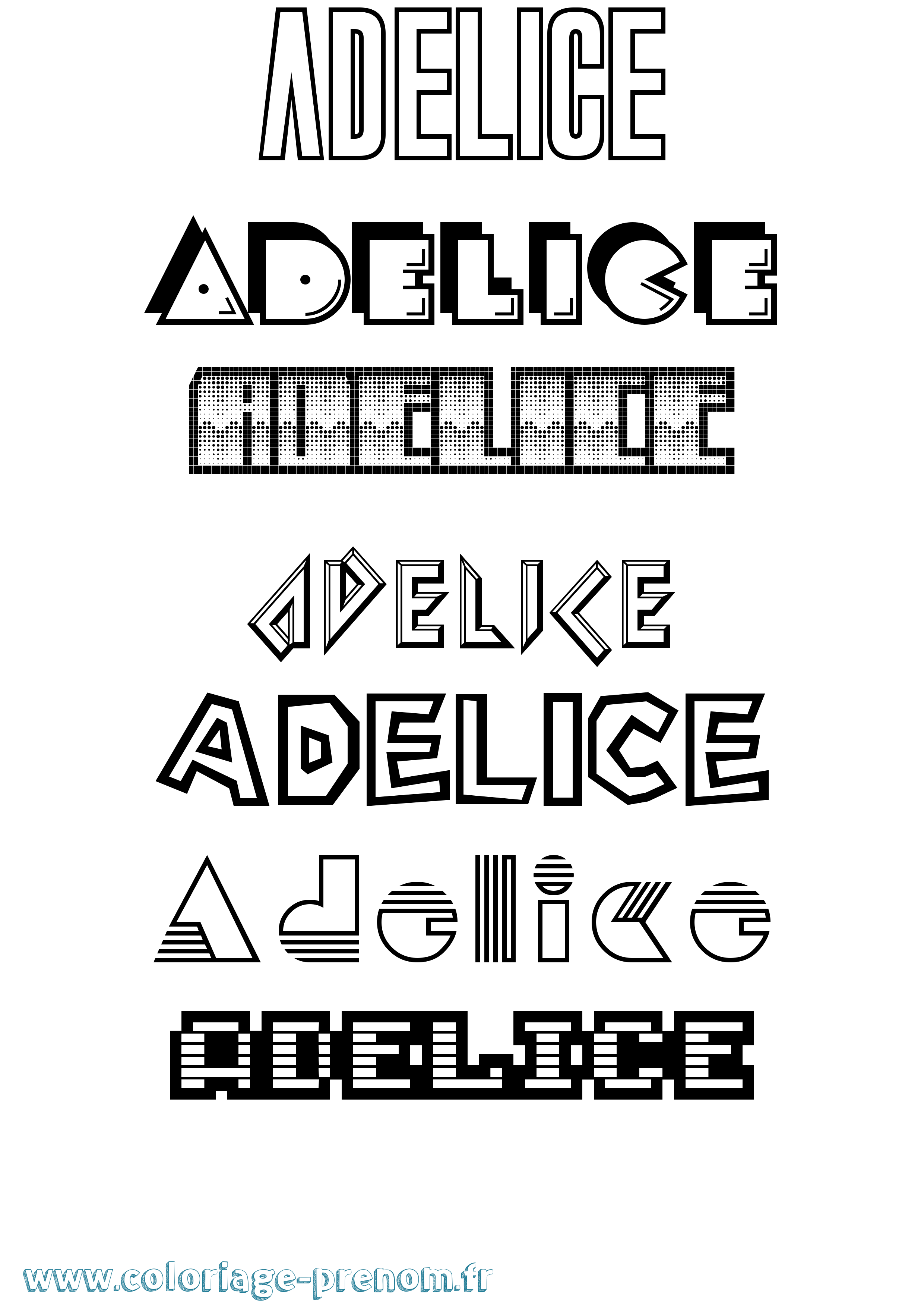 Coloriage prénom Adelice Jeux Vidéos