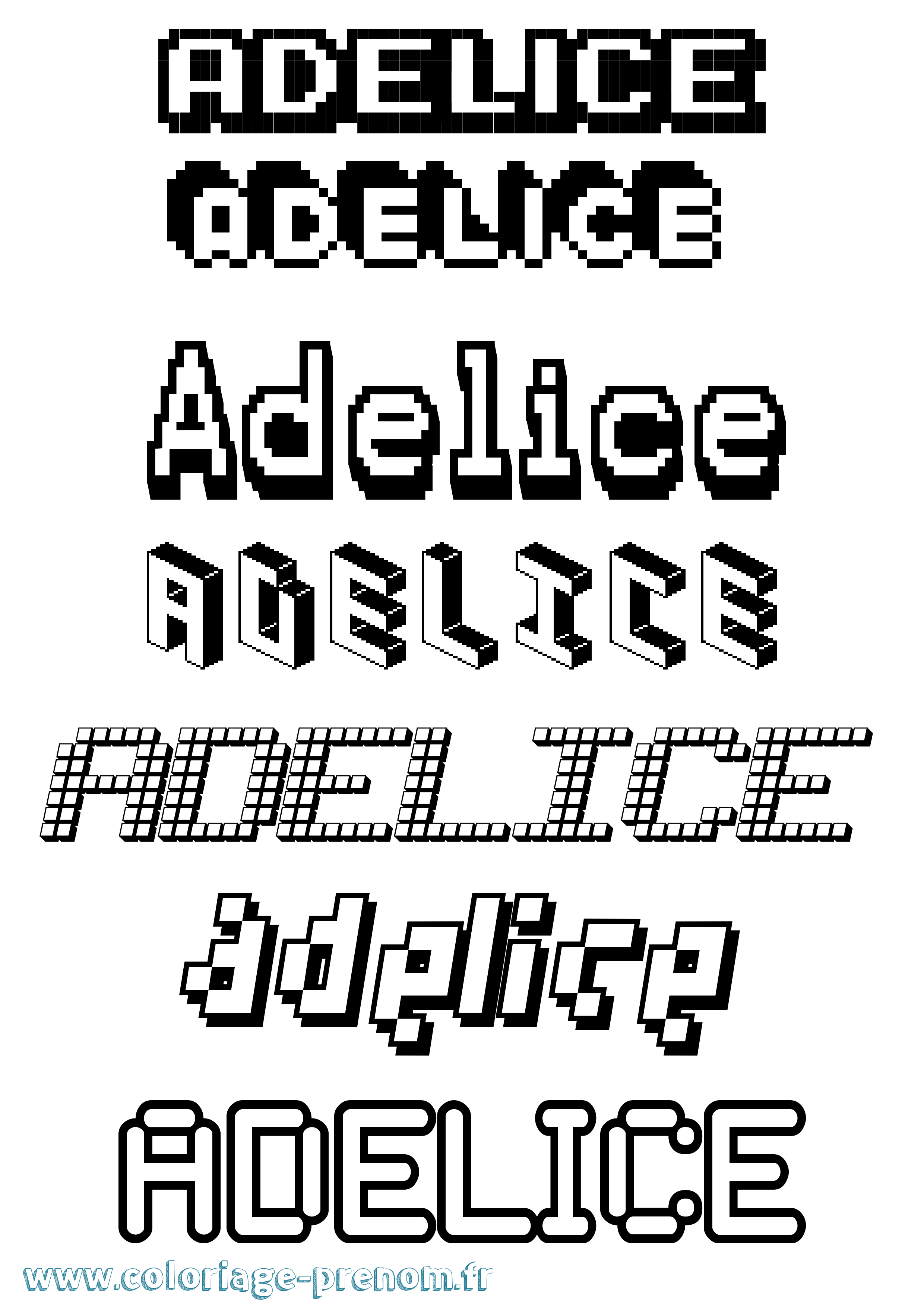 Coloriage Adelice Pixel Coloriage prénom Adelice Pixel