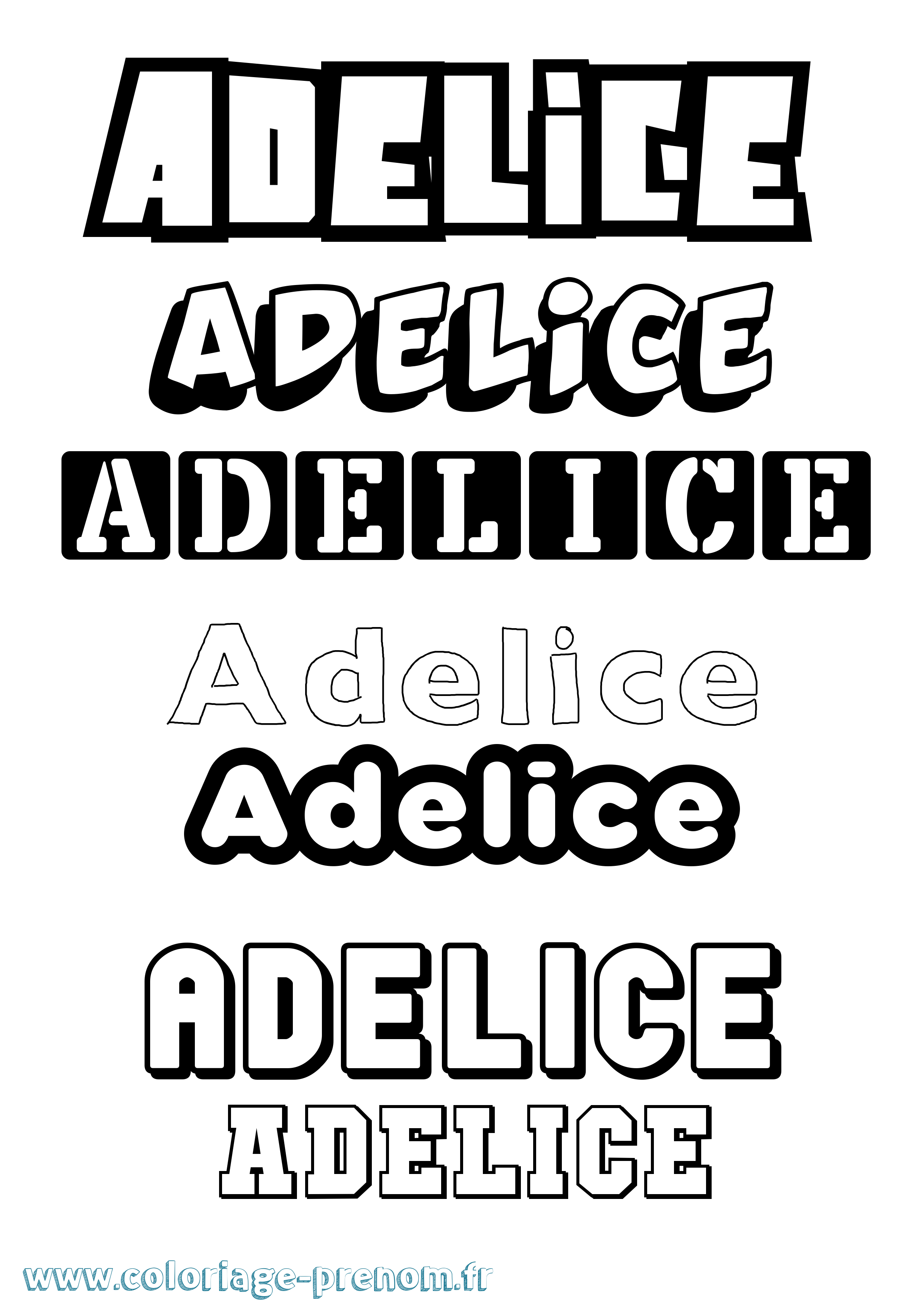 Coloriage prénom Adelice Simple