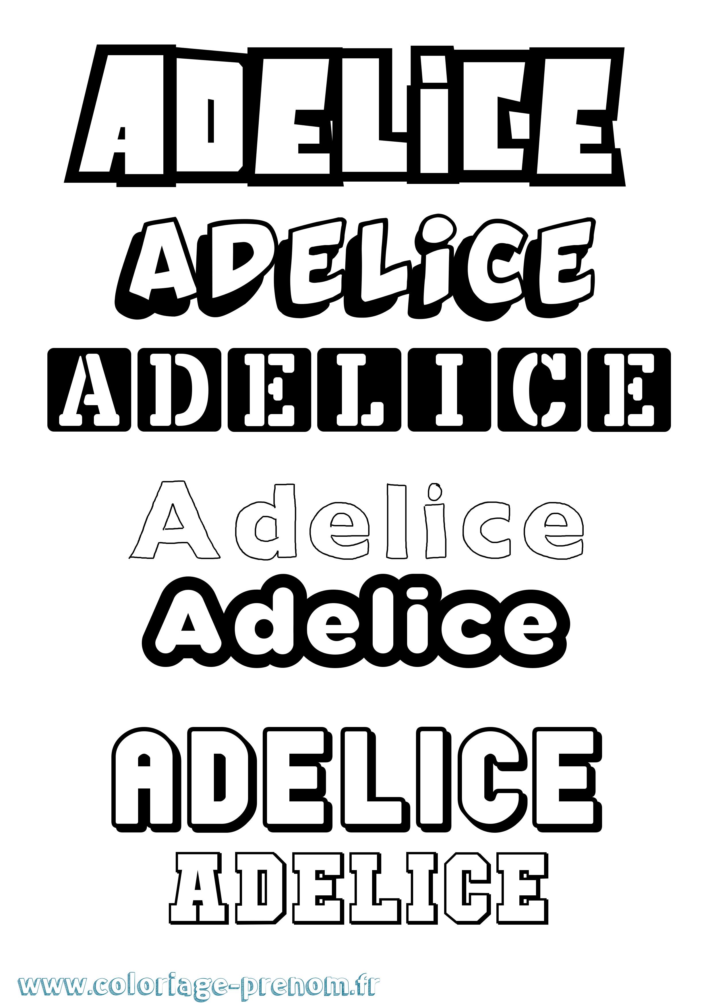 Coloriage Adelice Simple Coloriage prénom Adelice Simple