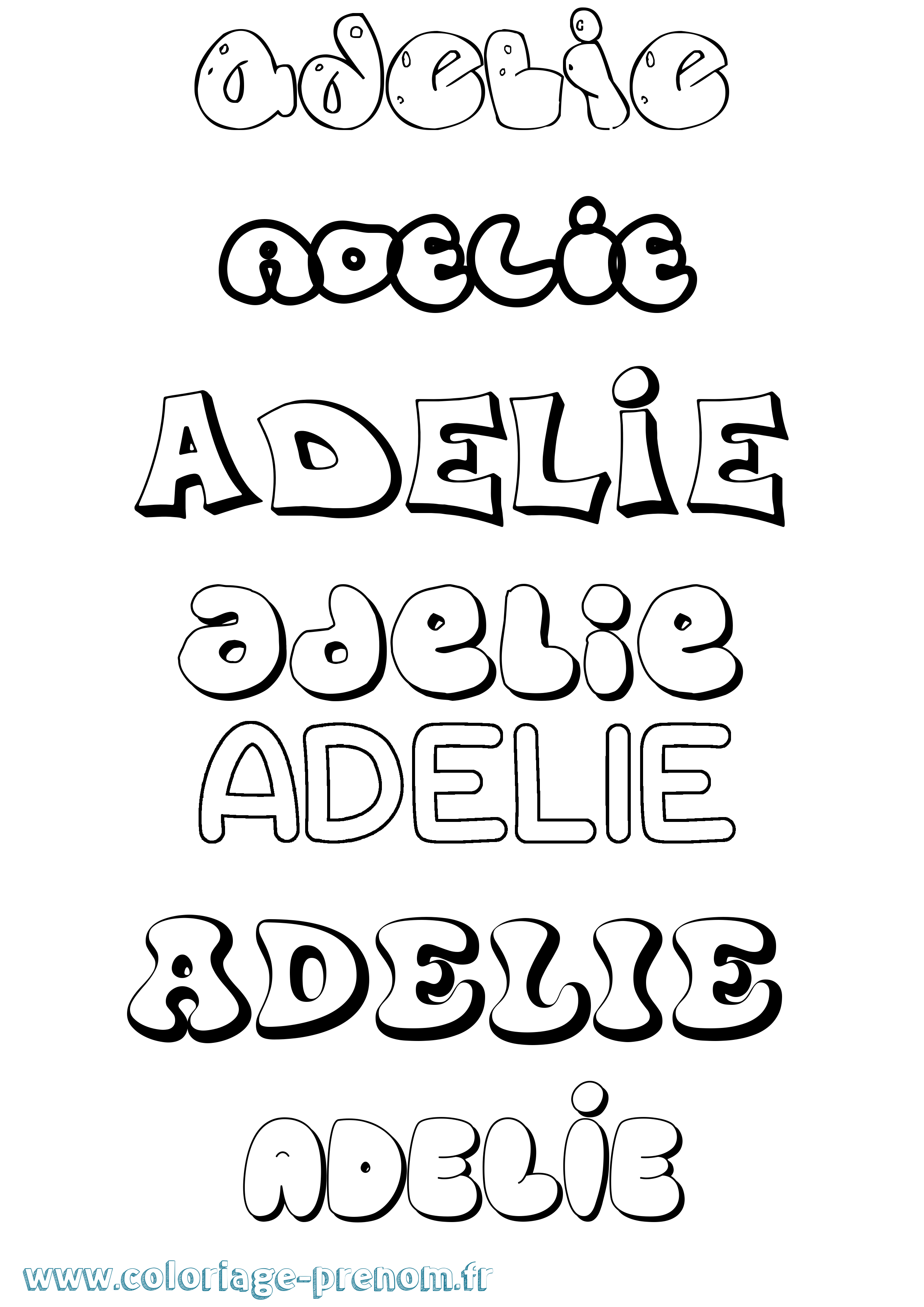 Coloriage Adelie Bubble Coloriage prénom Adelie Bubble