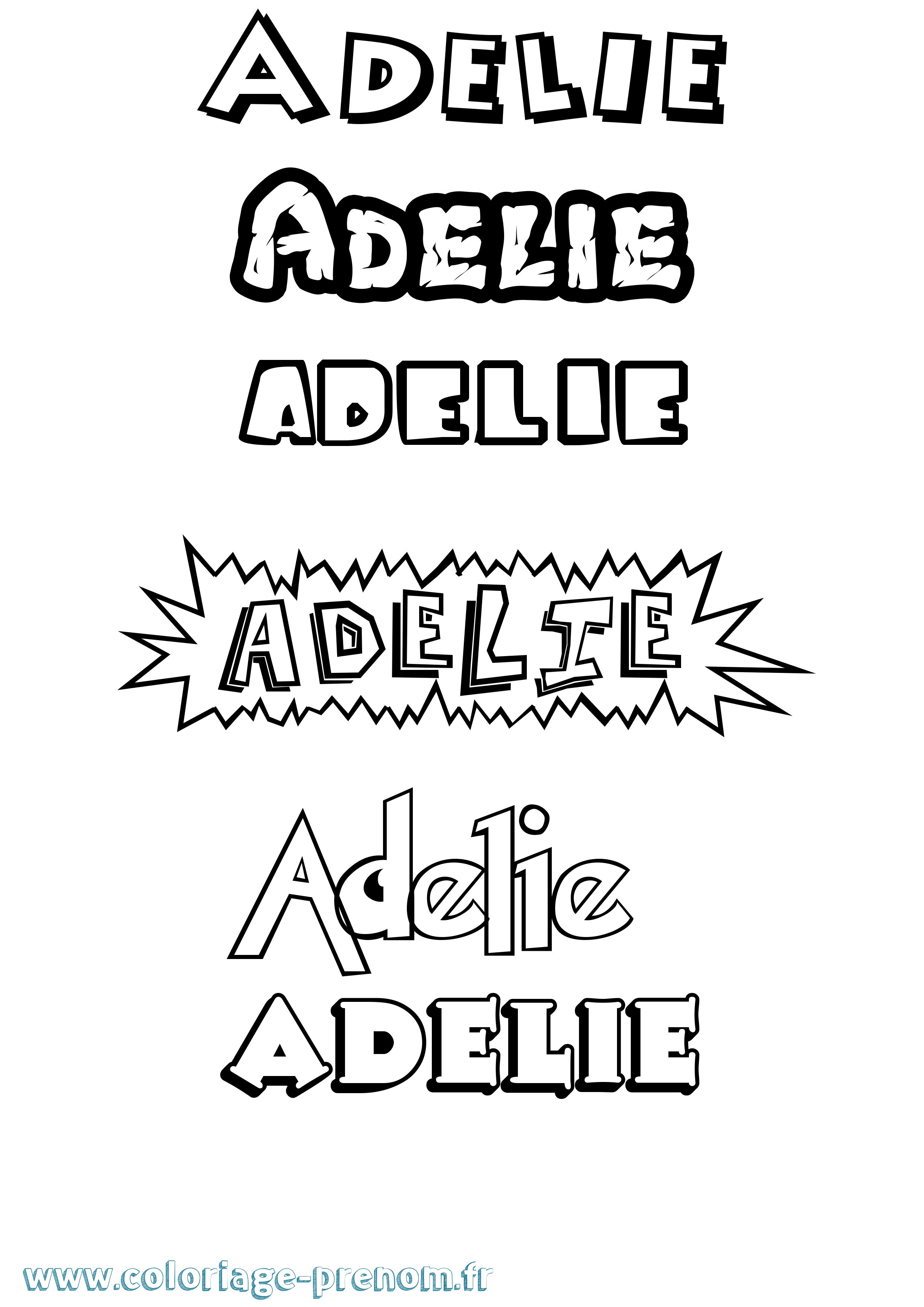Coloriage prénom Adelie