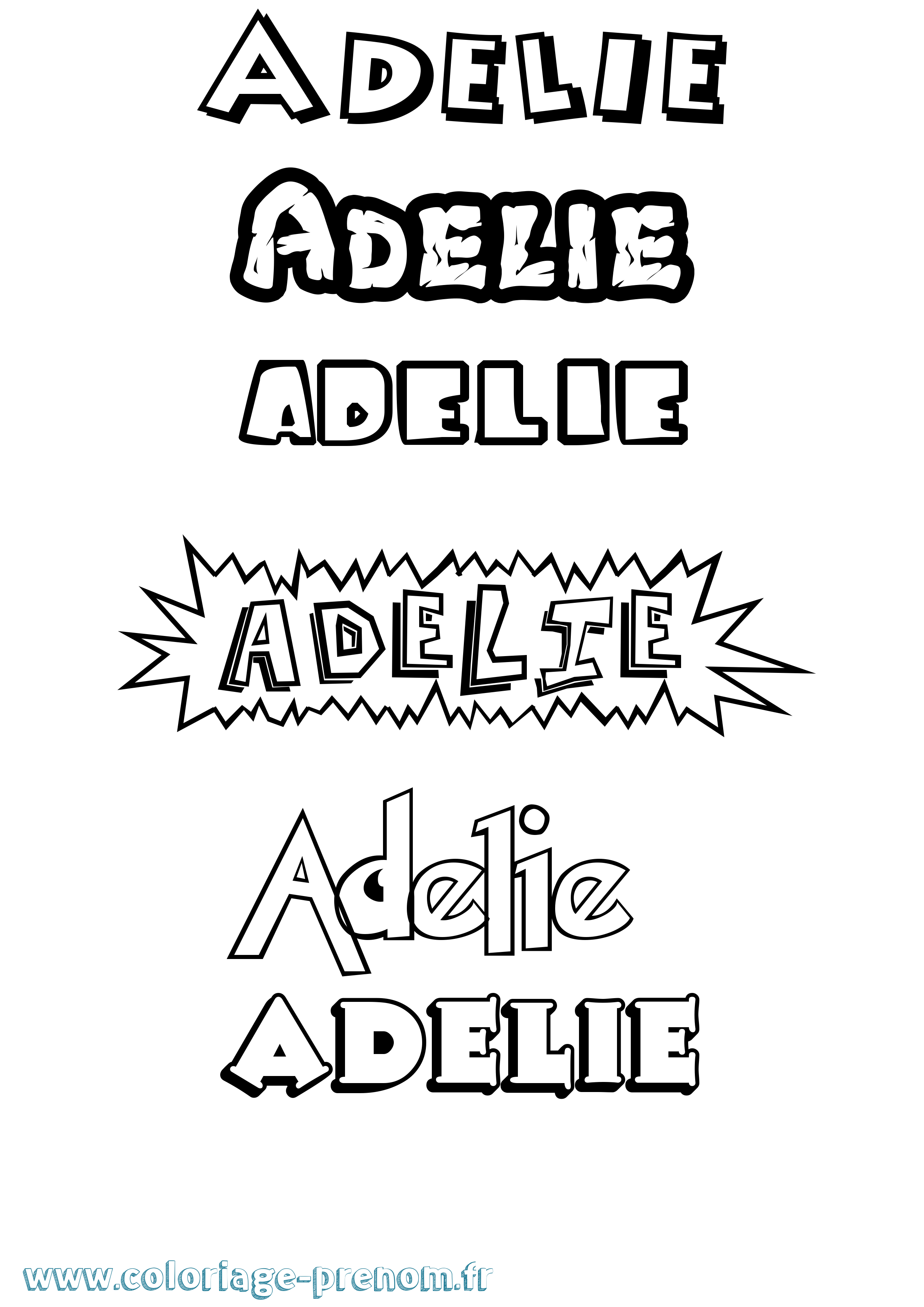 Coloriage Adelie Dessin Animé Coloriage prénom Adelie Dessin Animé