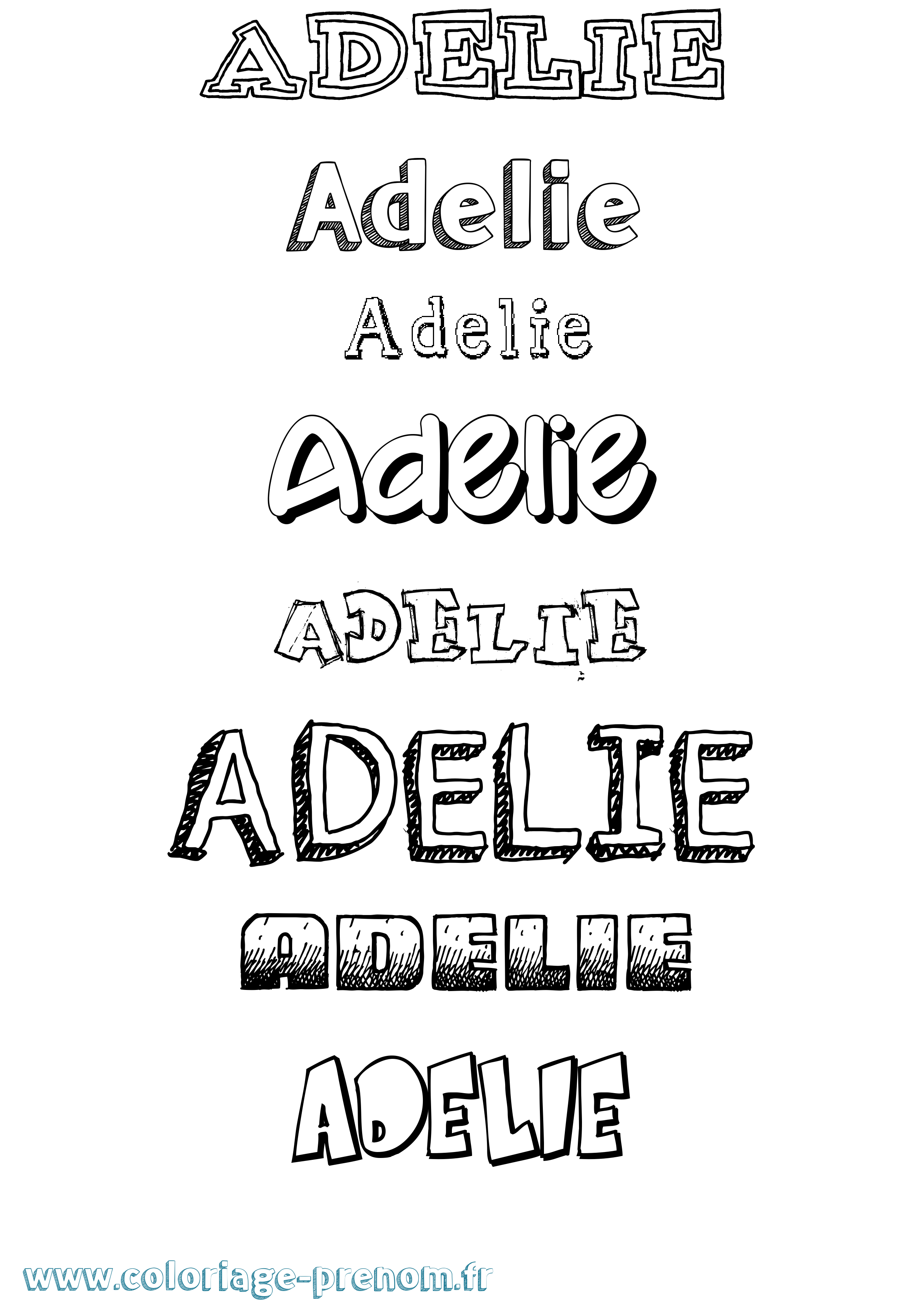 Coloriage prénom Adelie Dessiné