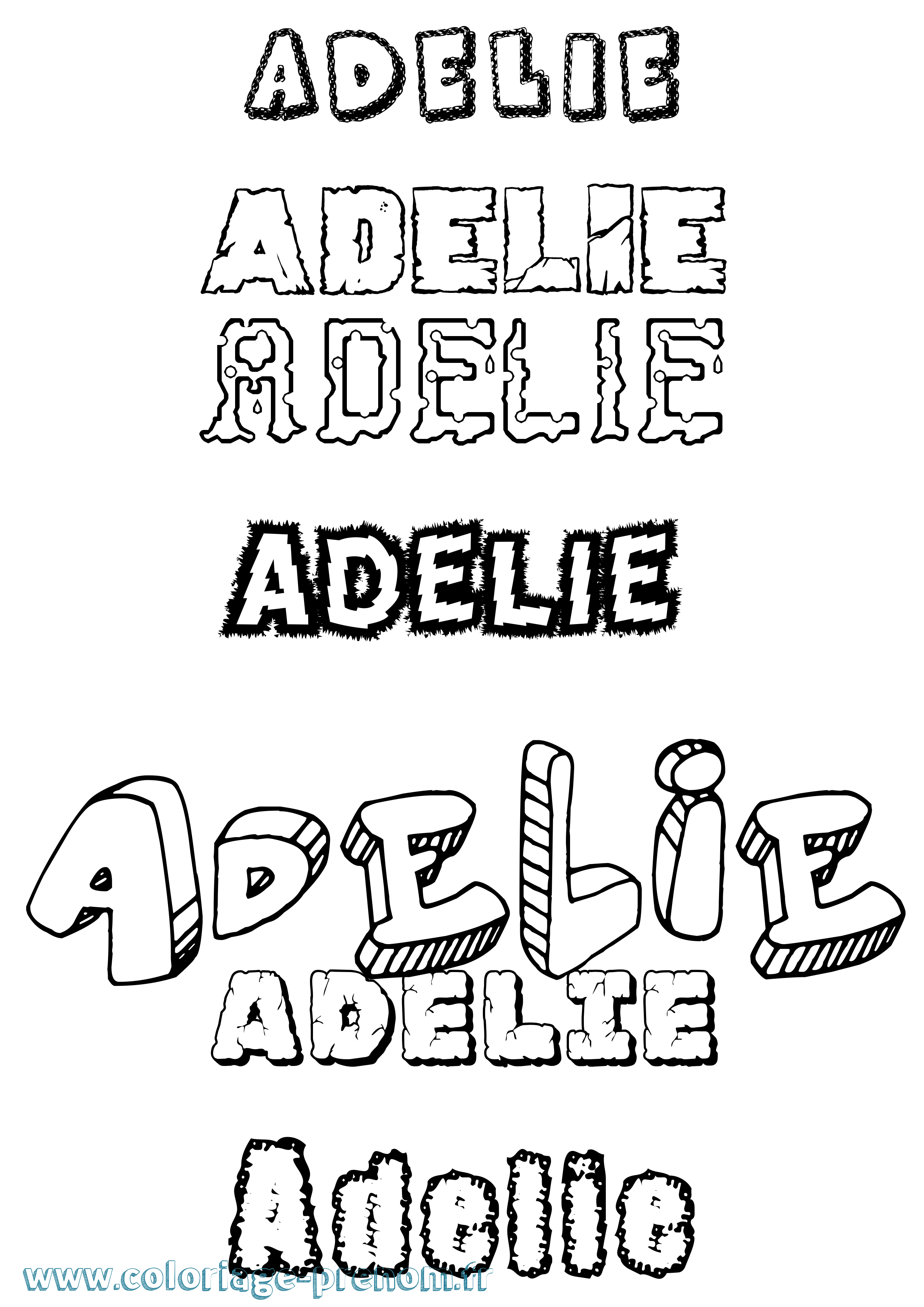 Coloriage Adelie Destructuré Coloriage prénom Adelie Destructuré
