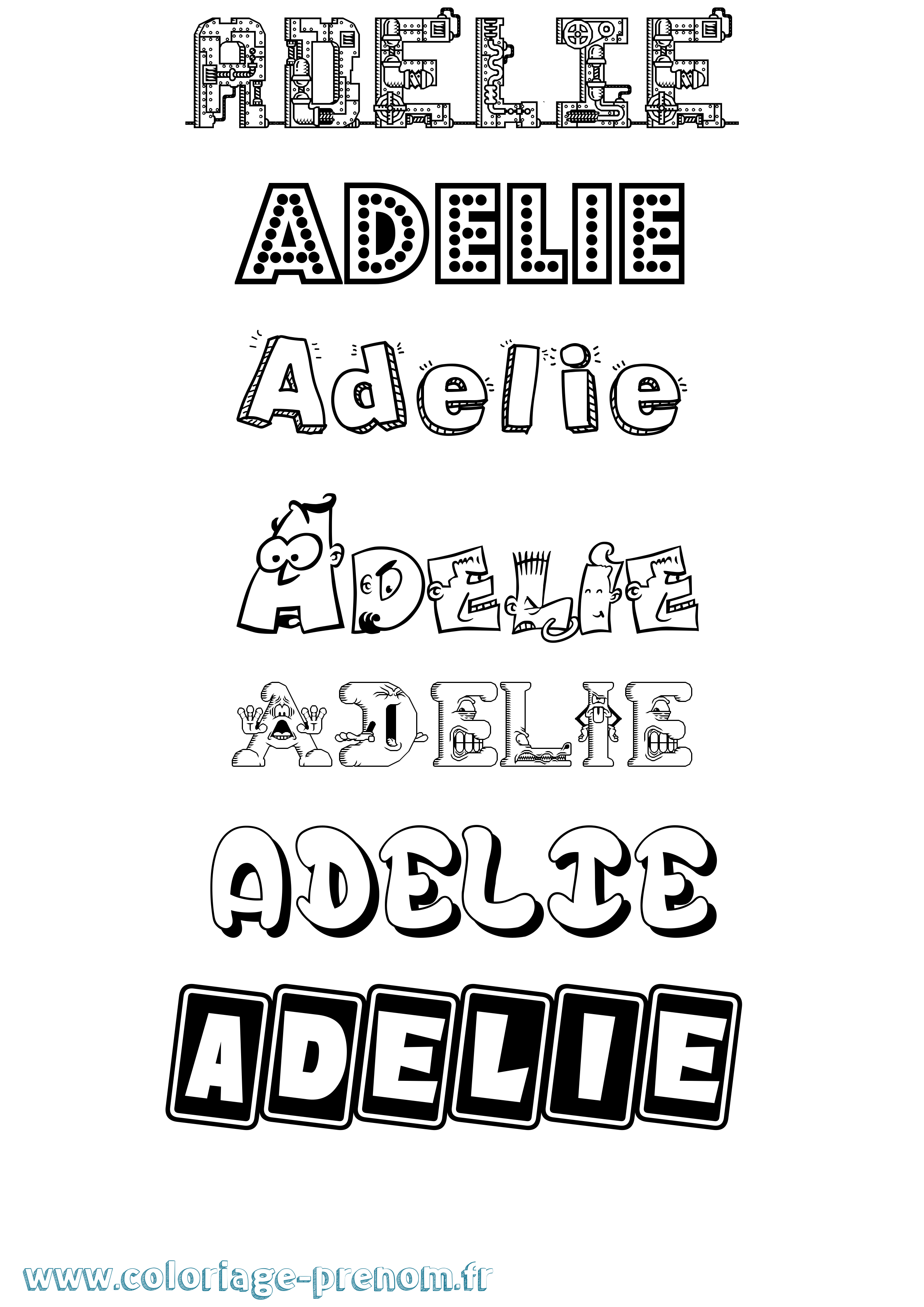 Coloriage Adelie Fun Coloriage prénom Adelie Fun