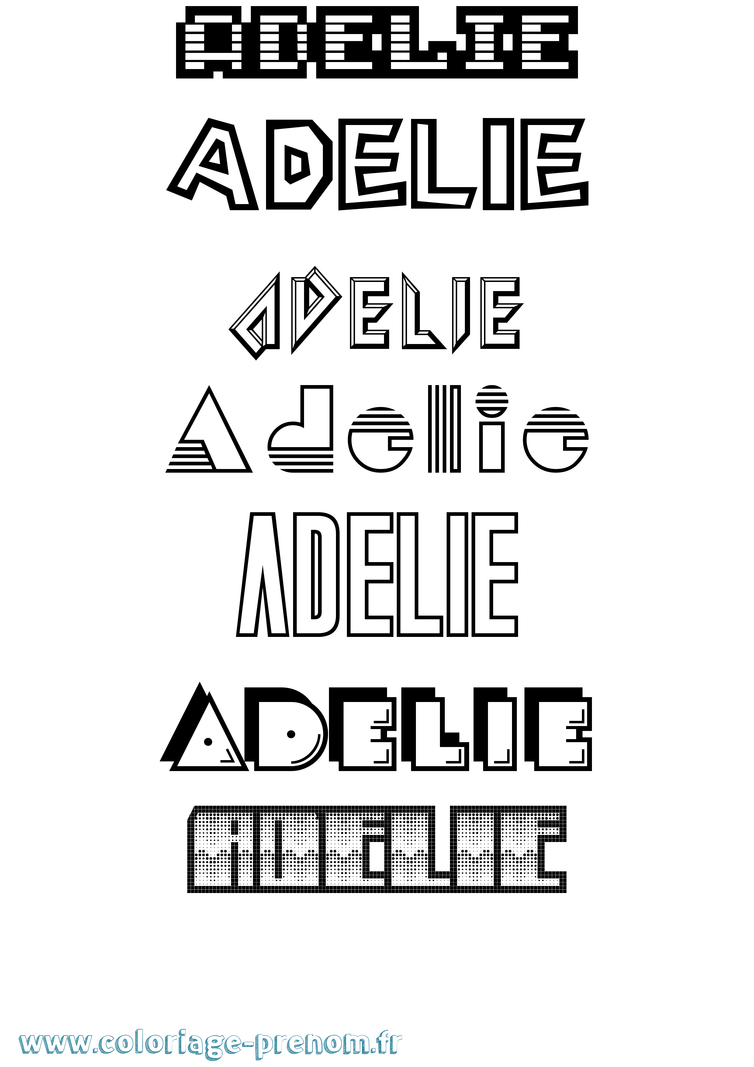 Coloriage prénom Adelie Jeux Vidéos