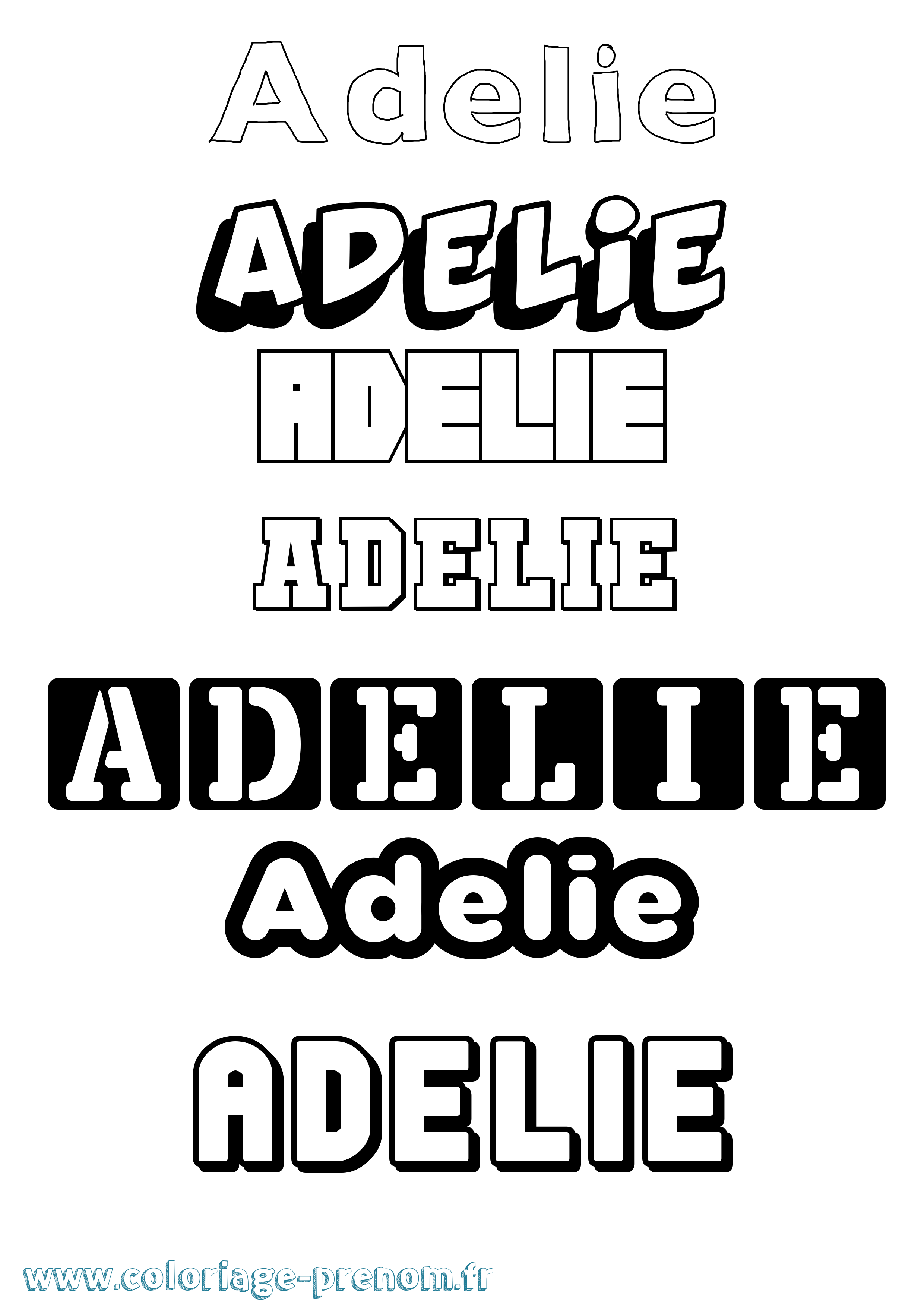 Coloriage Adelie Simple Coloriage prénom Adelie Simple